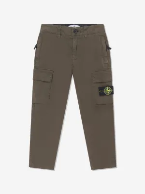 Boys Cargo Trousers in Green