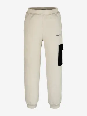 Boys Colourblock Cargo Joggers in Ivory
