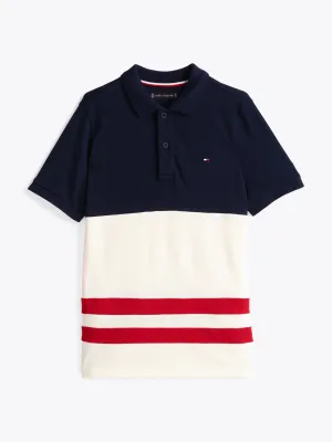 Boys Colourblock Monotype Polo Shirt in Multicolour