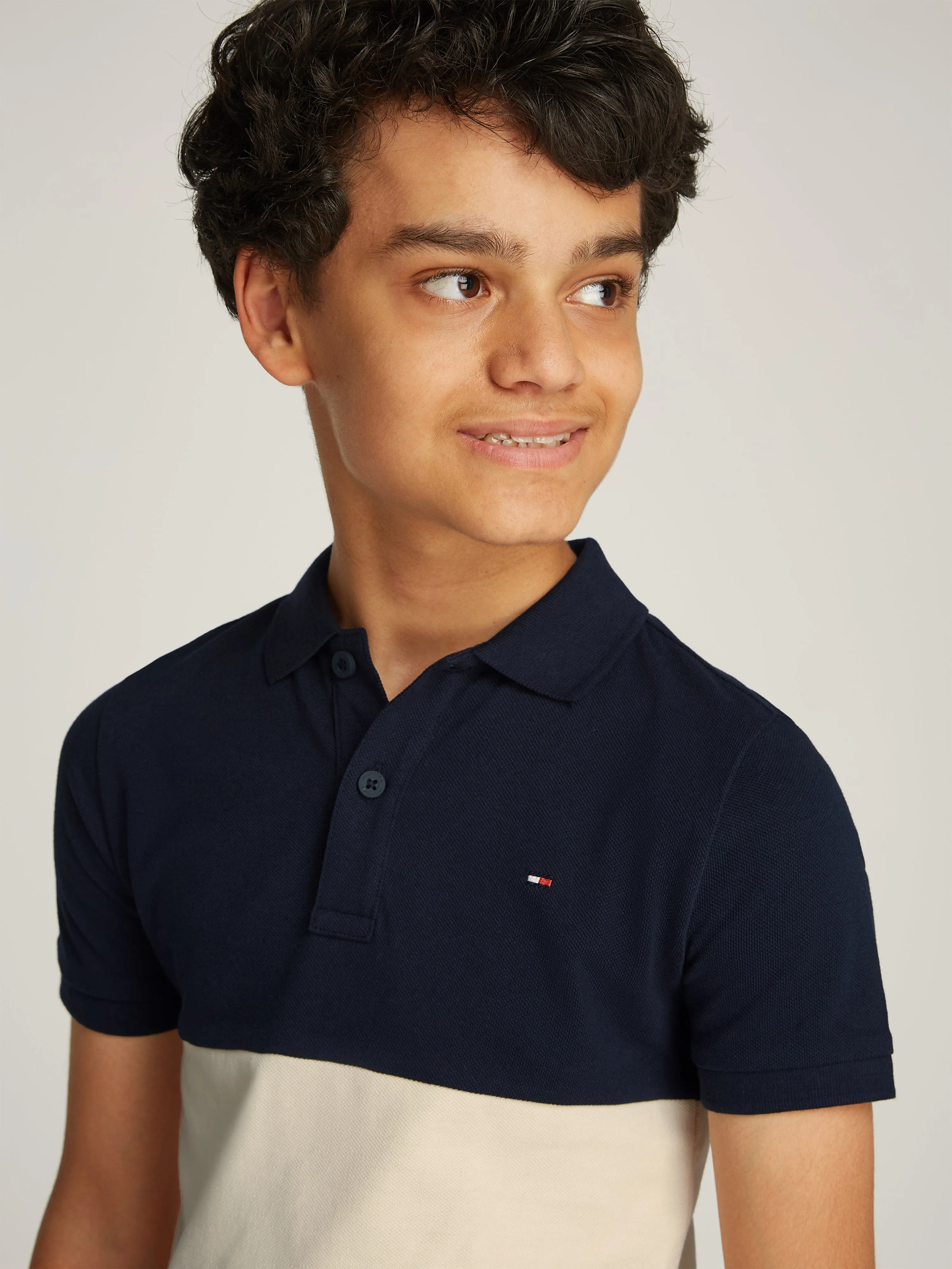 Boys Colourblock Monotype Polo Shirt in Multicolour