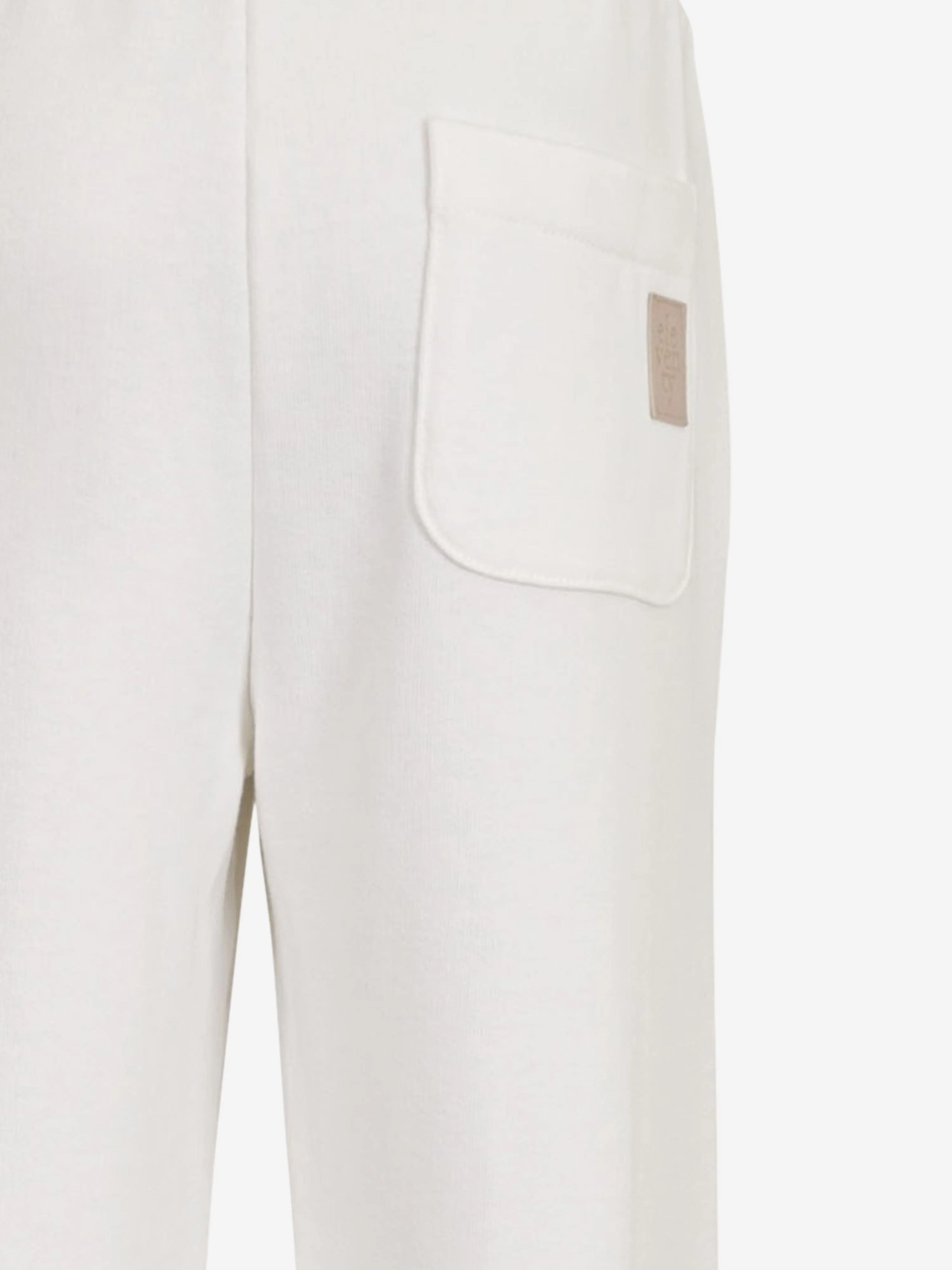 Boys Cotton Joggers in Ivory