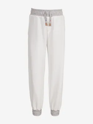 Boys Cotton Joggers in Ivory