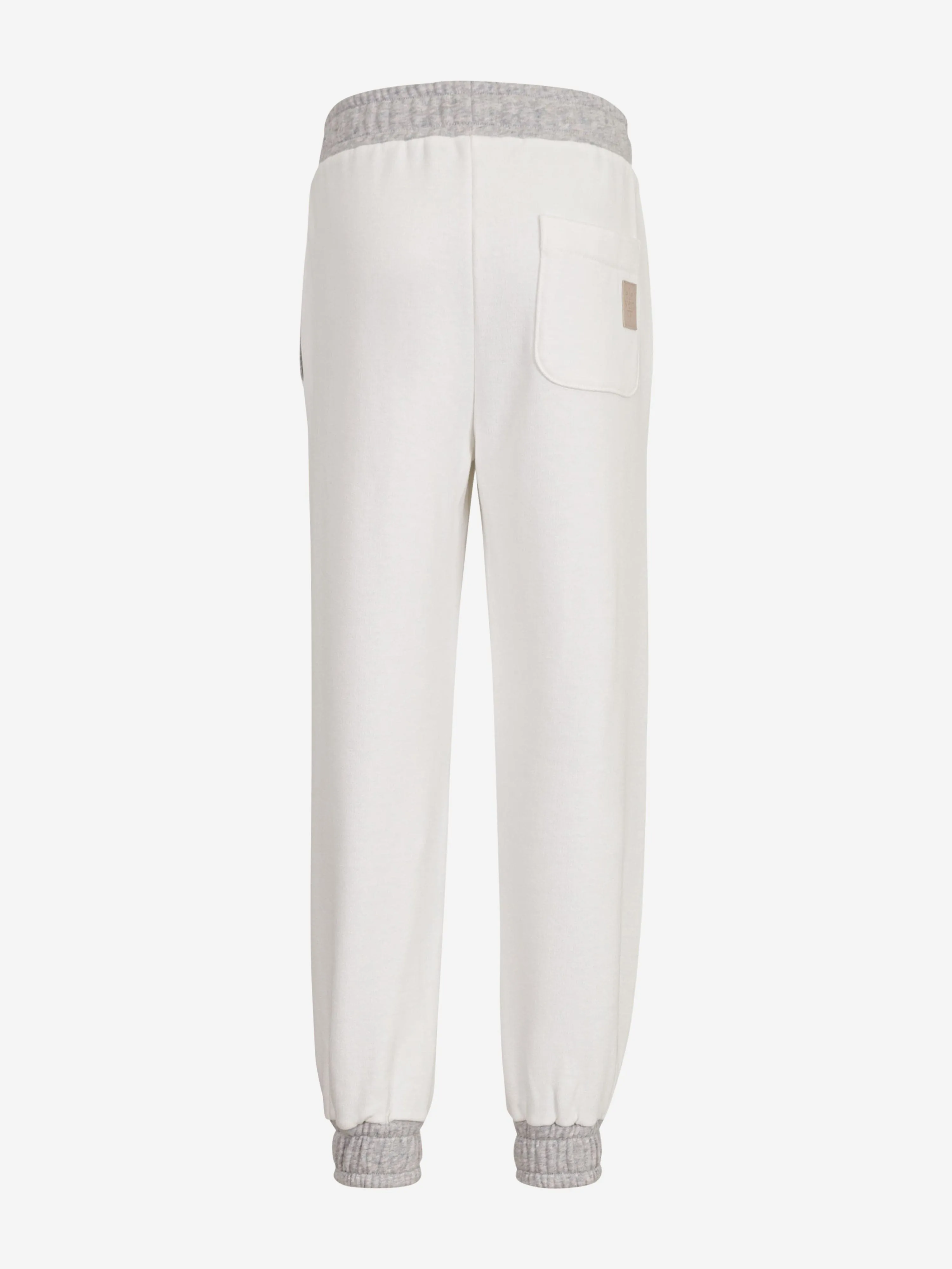 Boys Cotton Joggers in Ivory