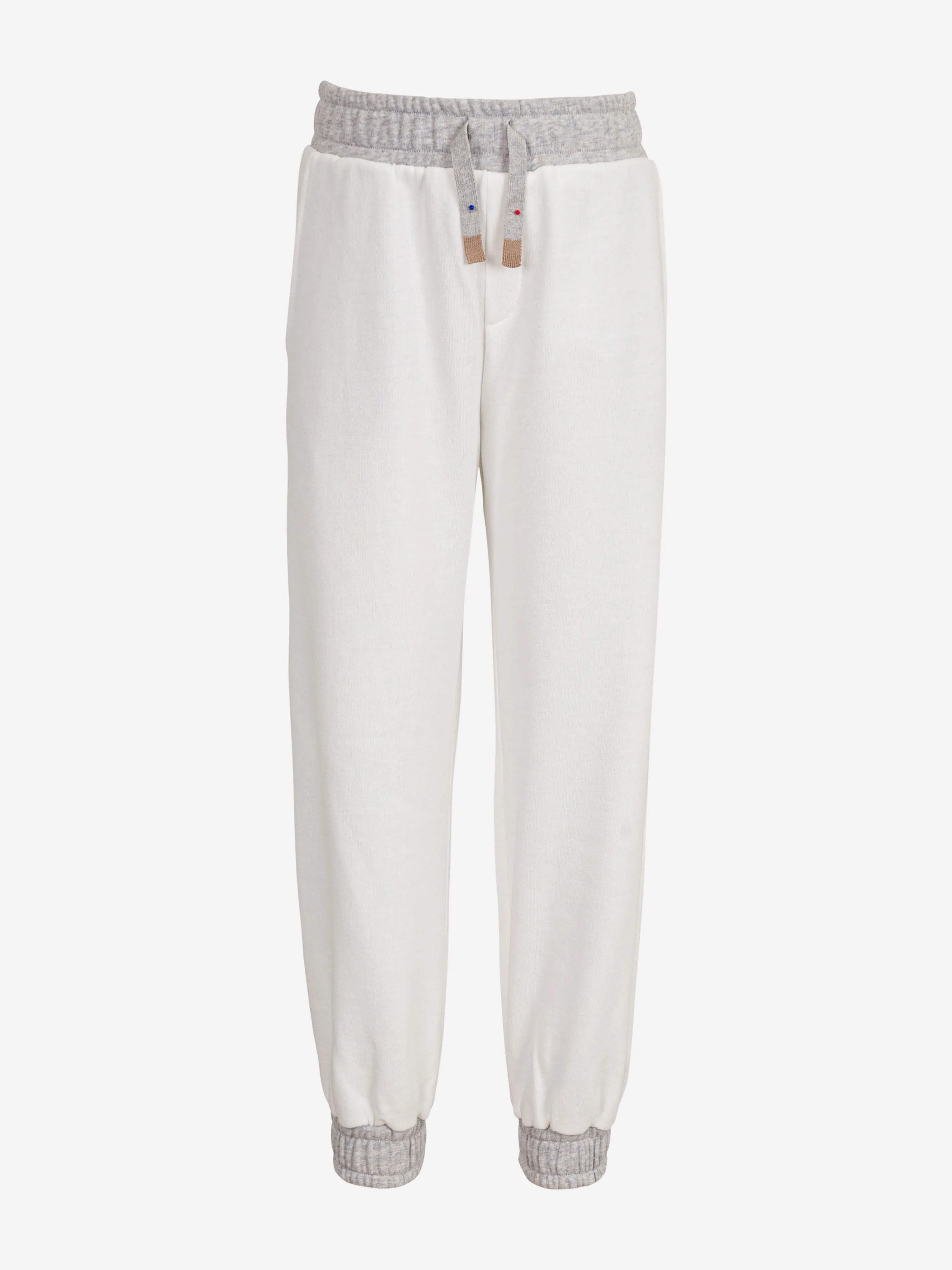 Boys Cotton Joggers in Ivory