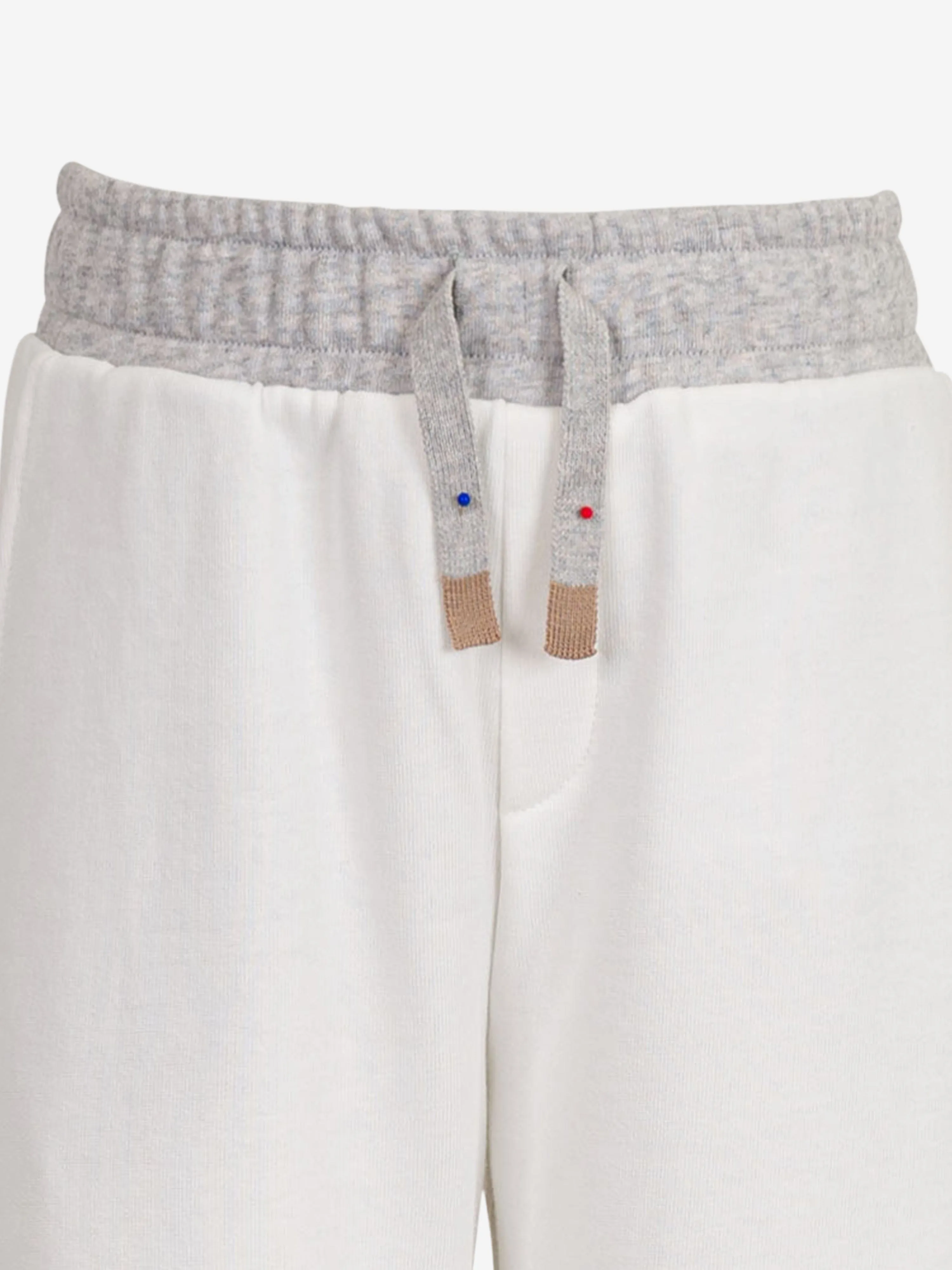 Boys Cotton Joggers in Ivory