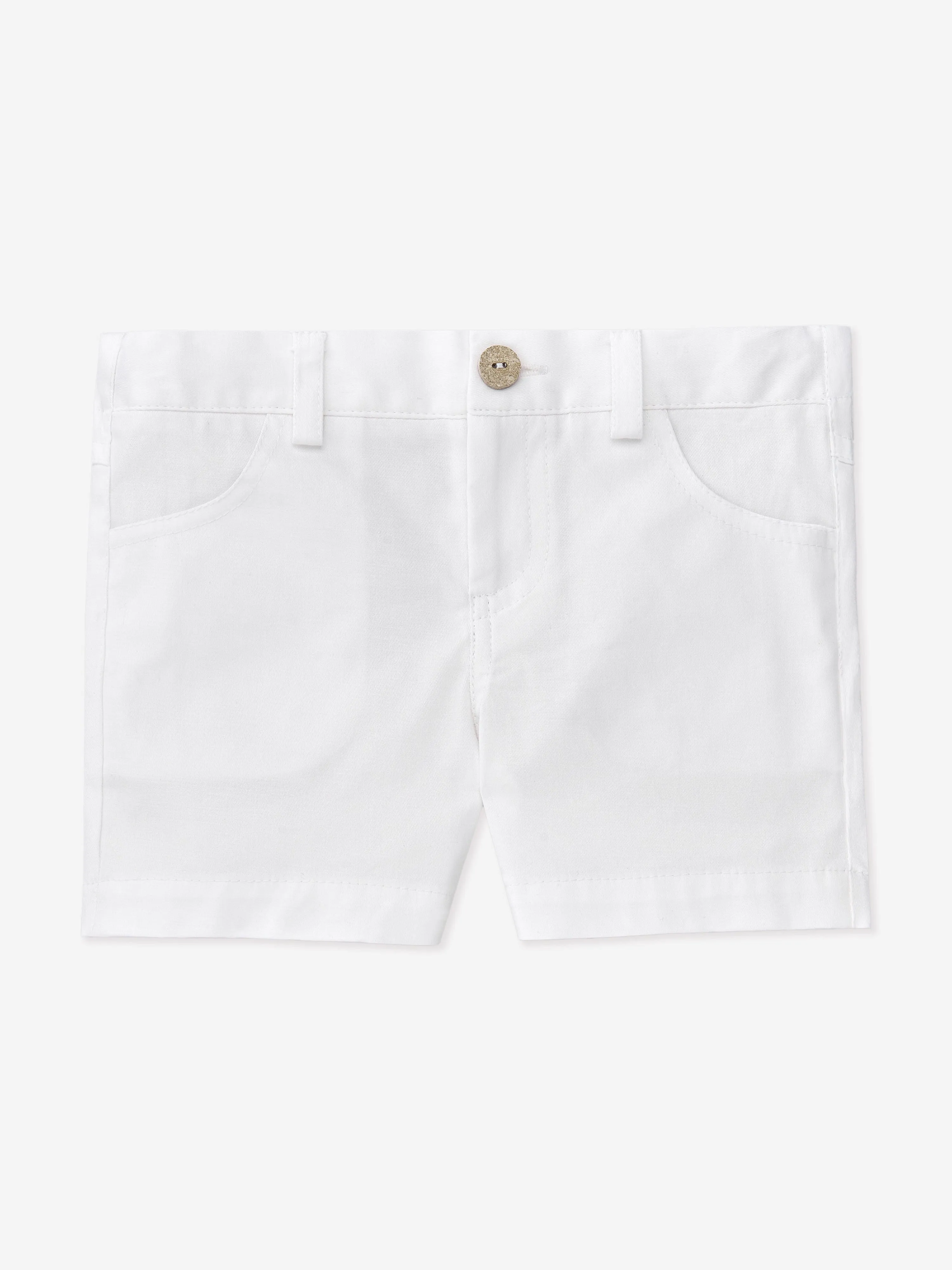 Boys Cotton Shorts in White