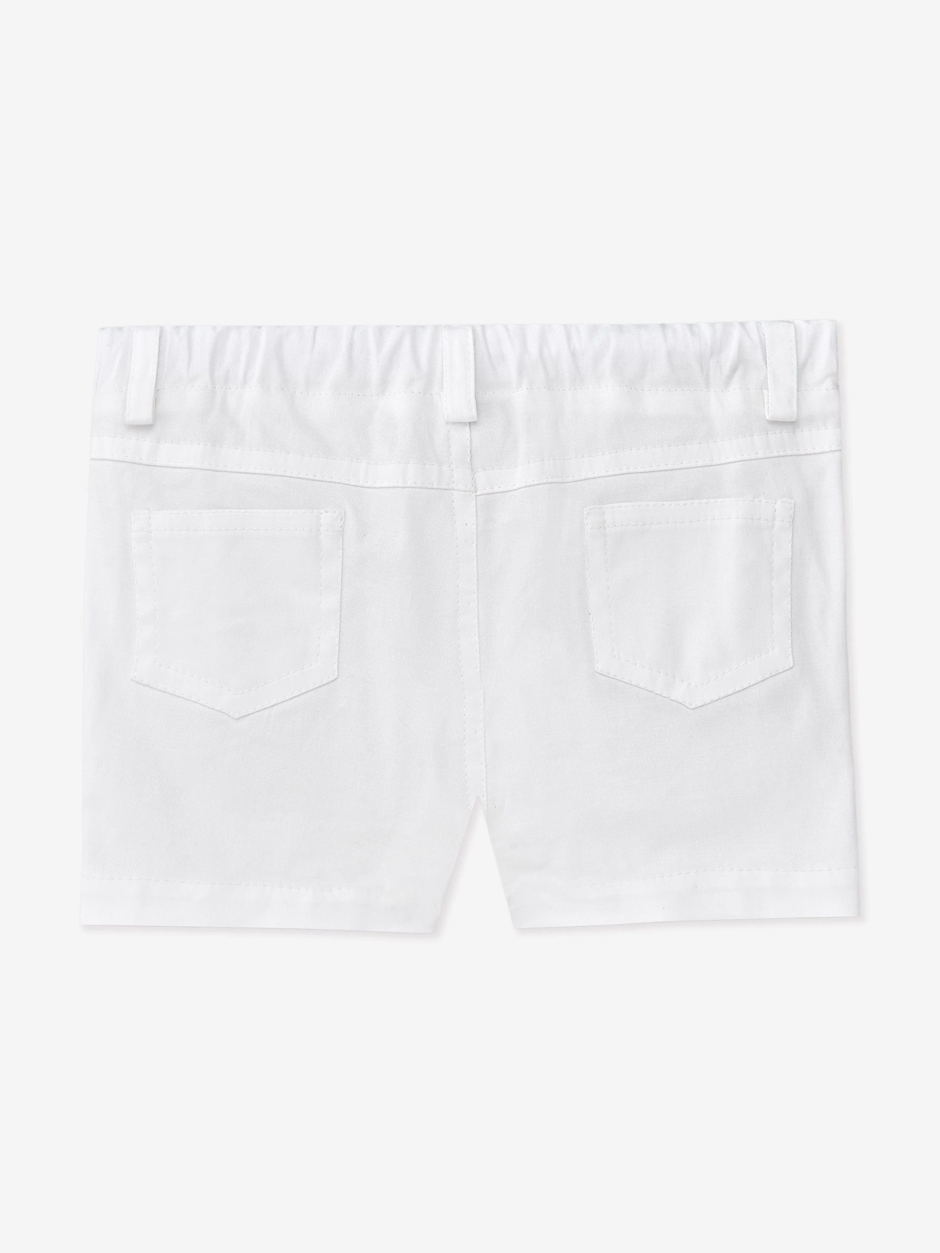 Boys Cotton Shorts in White