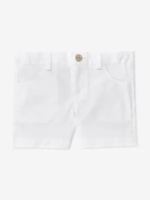 Boys Cotton Shorts in White