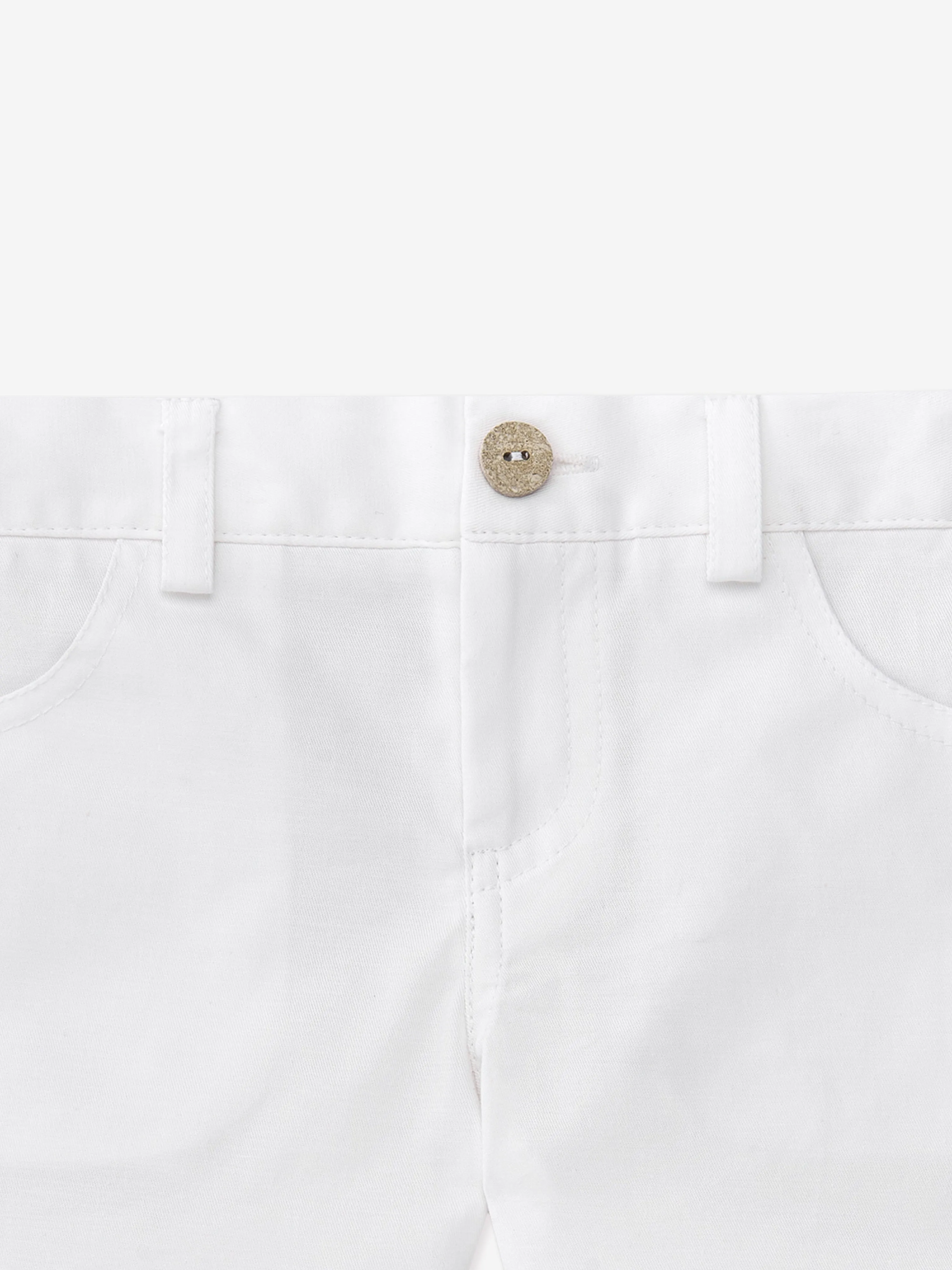 Boys Cotton Shorts in White