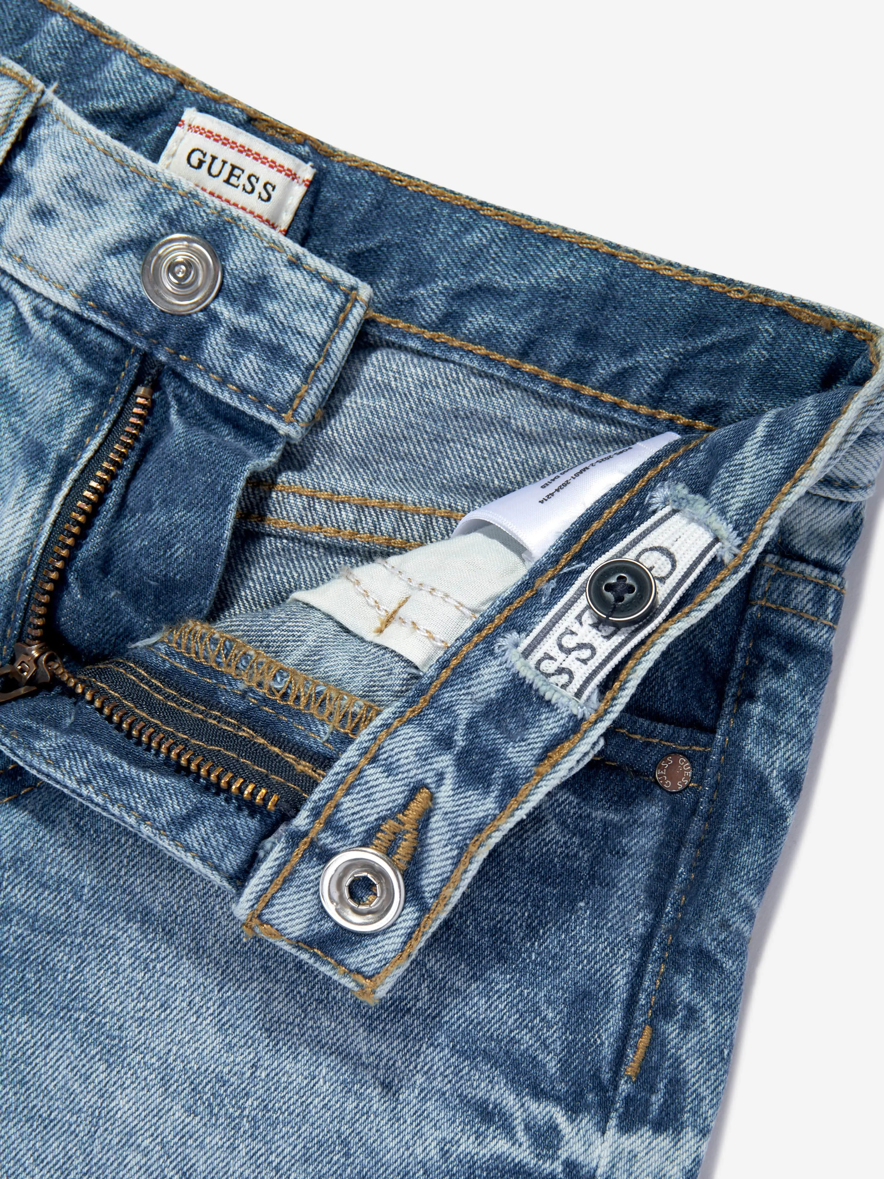 Boys Denim Linen Shorts in Blue