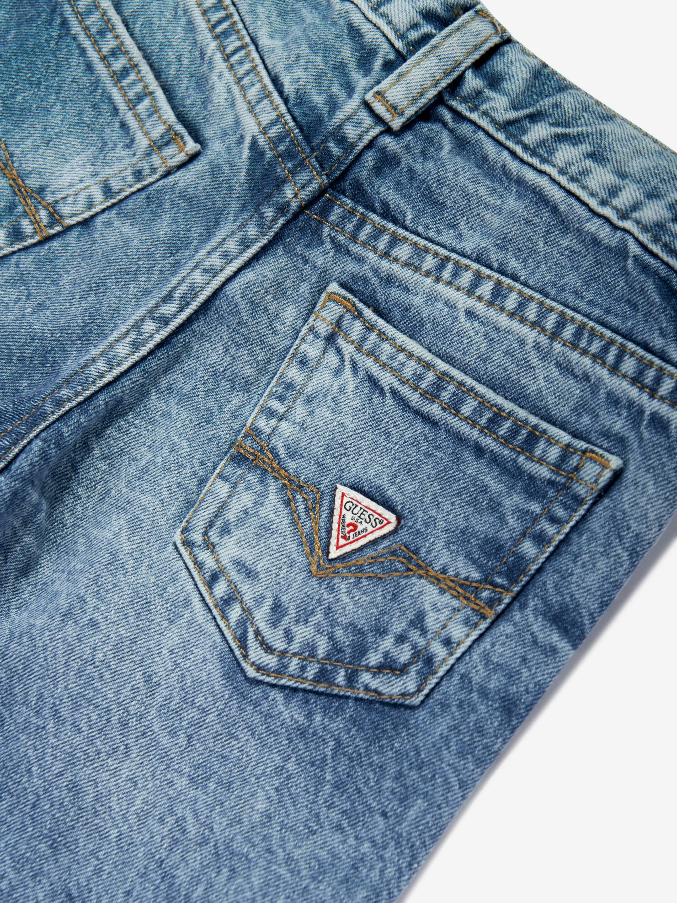 Boys Denim Linen Shorts in Blue