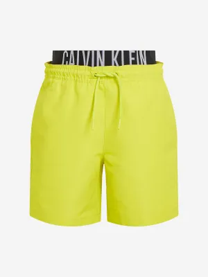 Boys Double Waistband Swim Shorts in Yellow