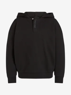 Boys Embroidered Logo Hoodie in Black