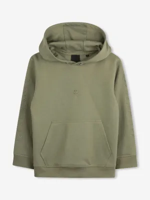 Boys Embroidered Logo Hoodie in Green