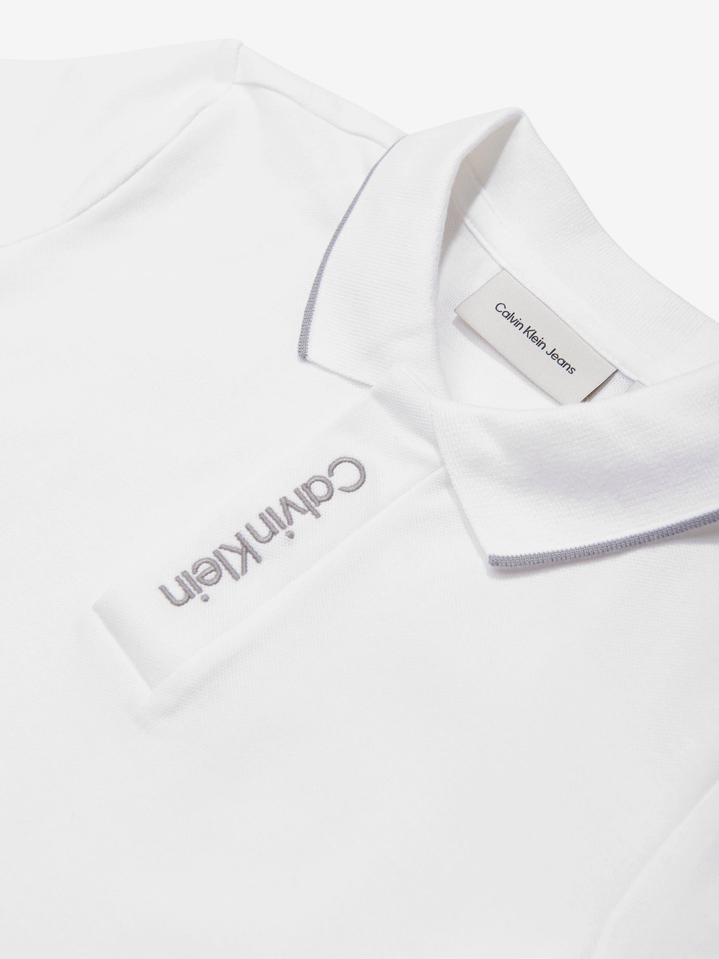 Boys Embroidered Logo Polo Shirt in White