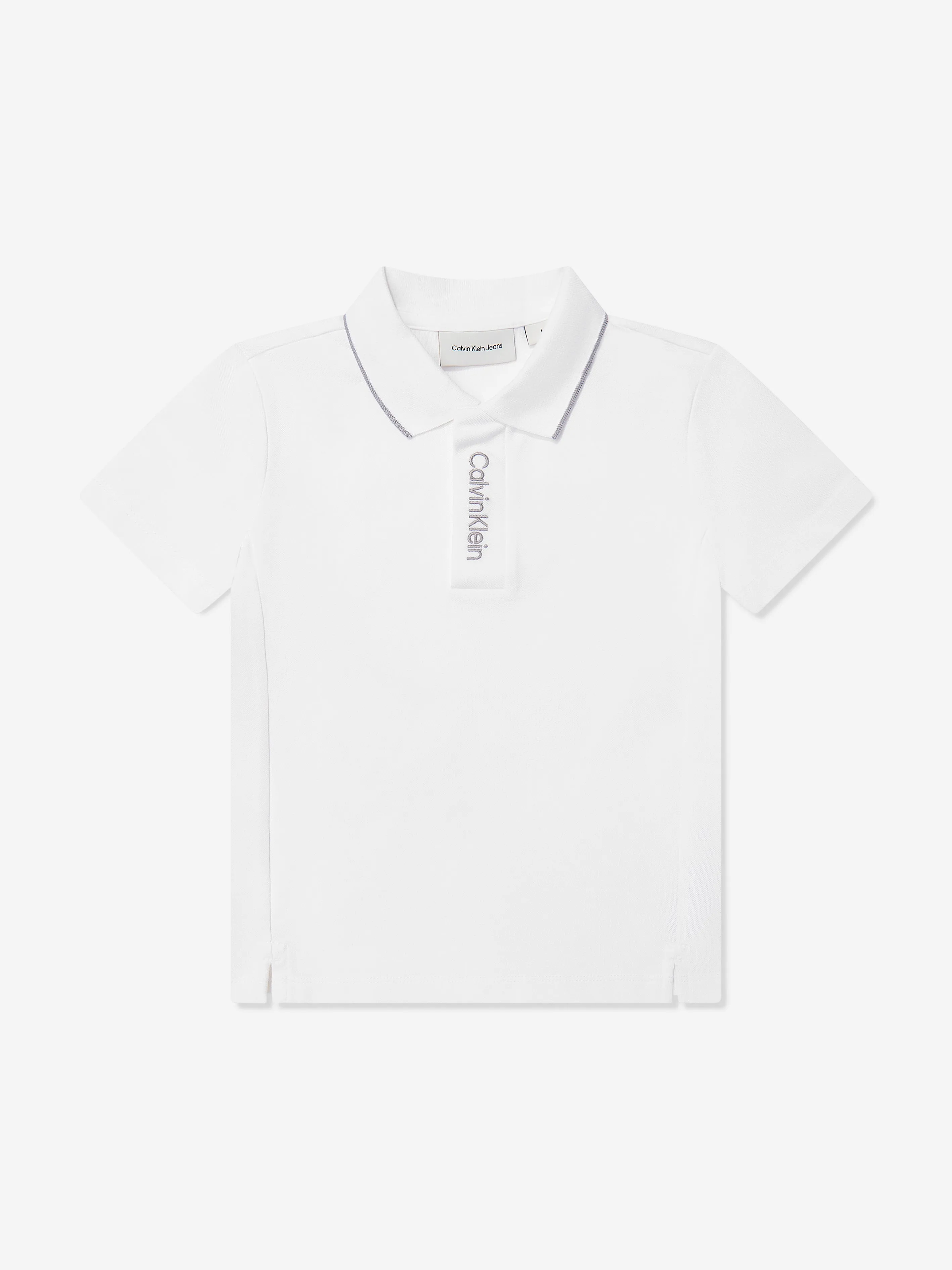 Boys Embroidered Logo Polo Shirt in White