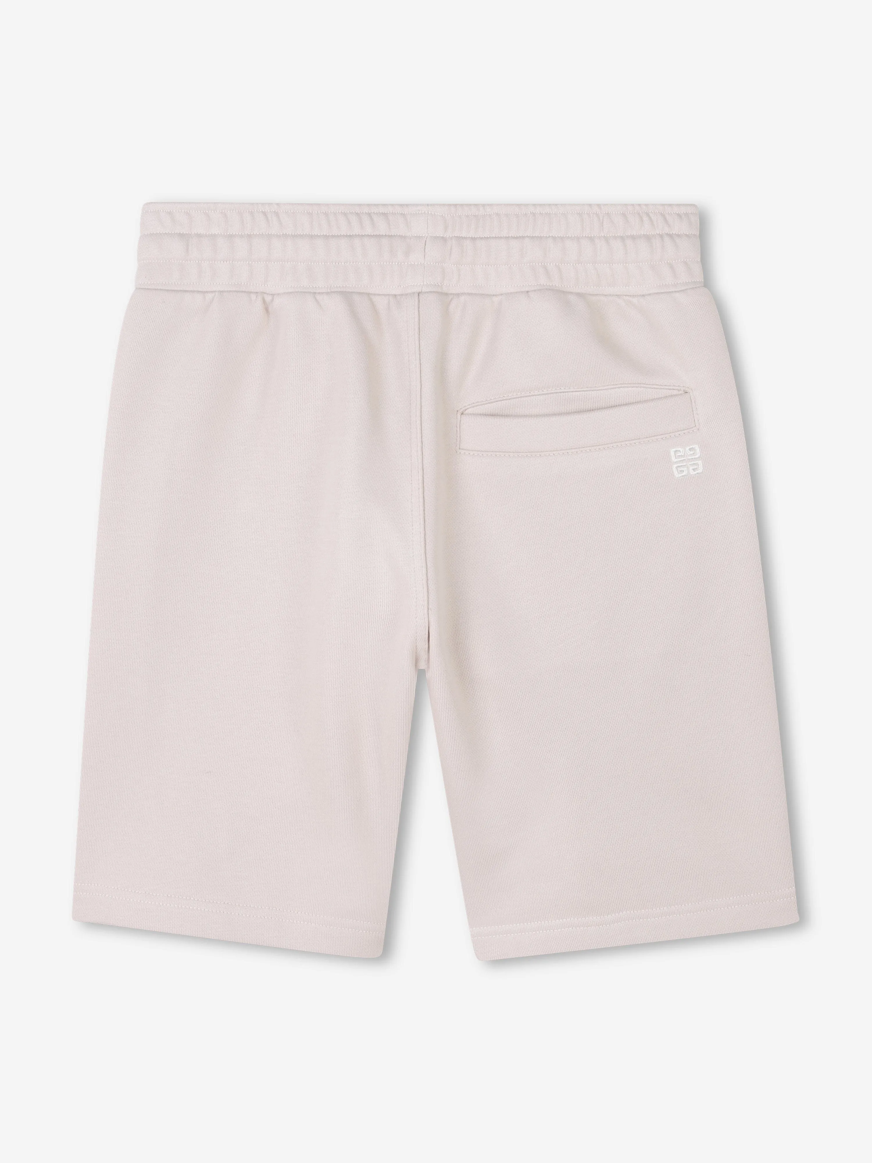 Boys Embroidered Logo Shorts in Beige