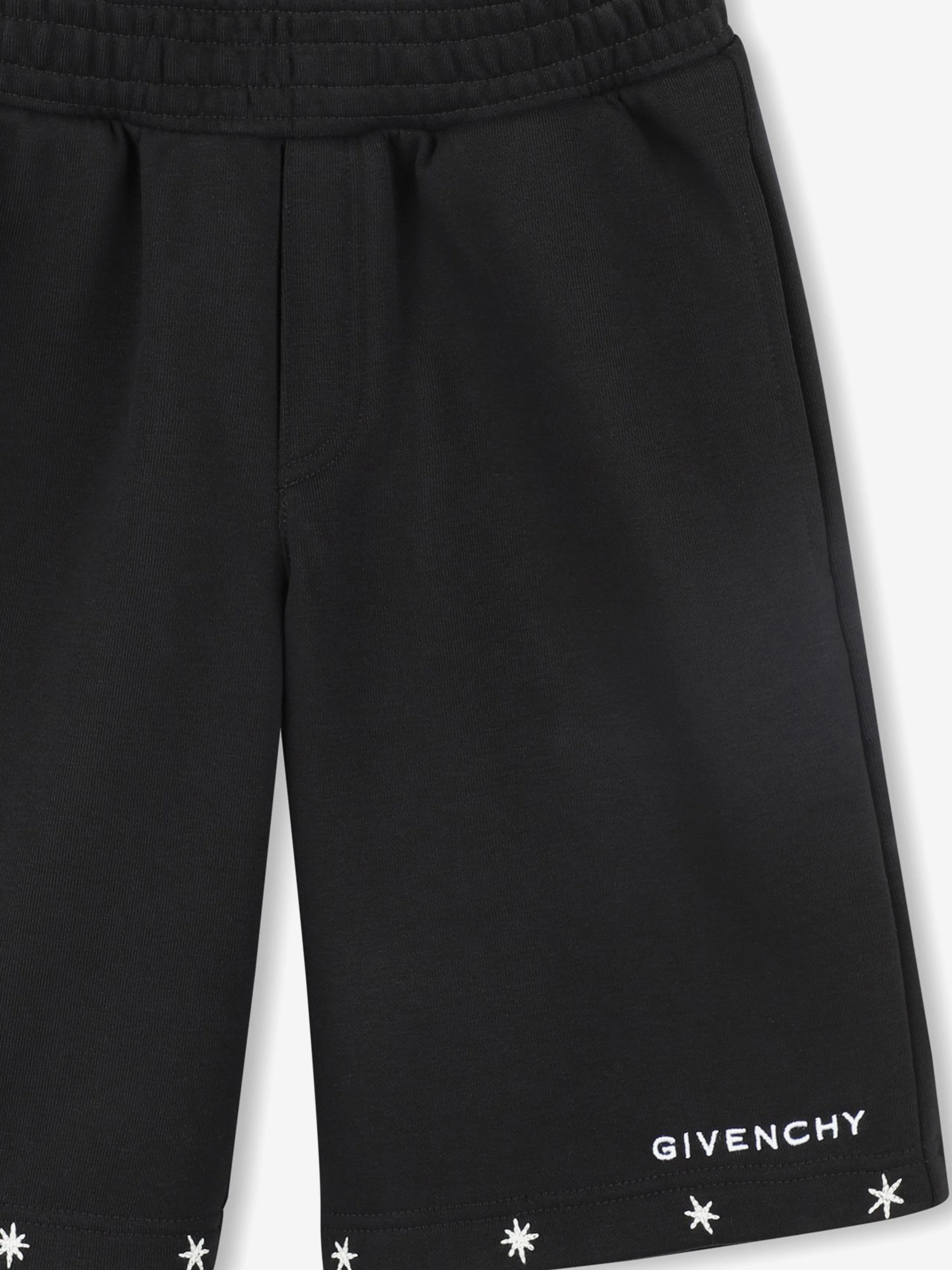 Boys Embroidered Logo Shorts in Black