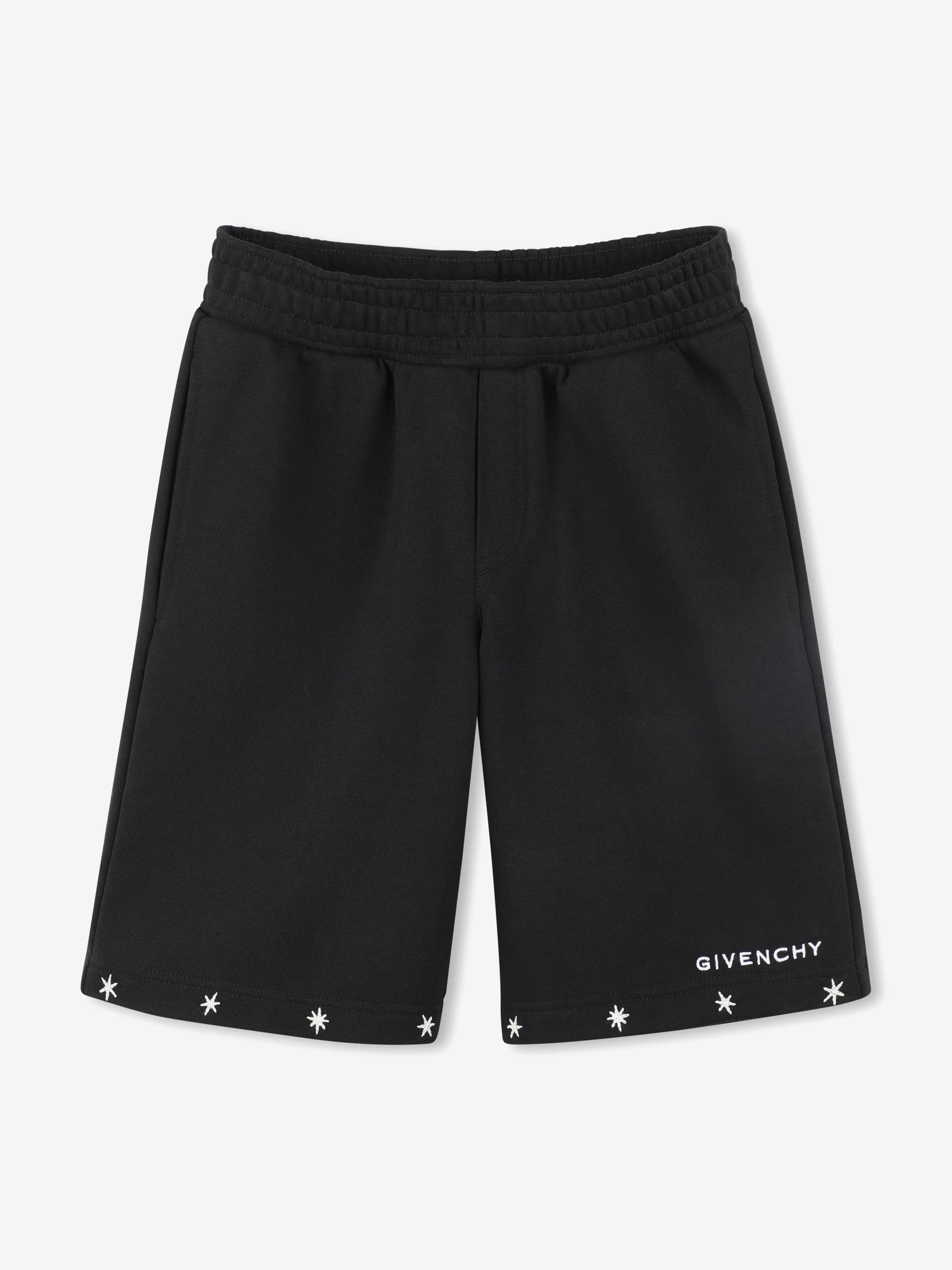 Boys Embroidered Logo Shorts in Black
