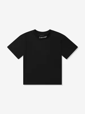 Boys Embroidered Logo T-Shirt in Black