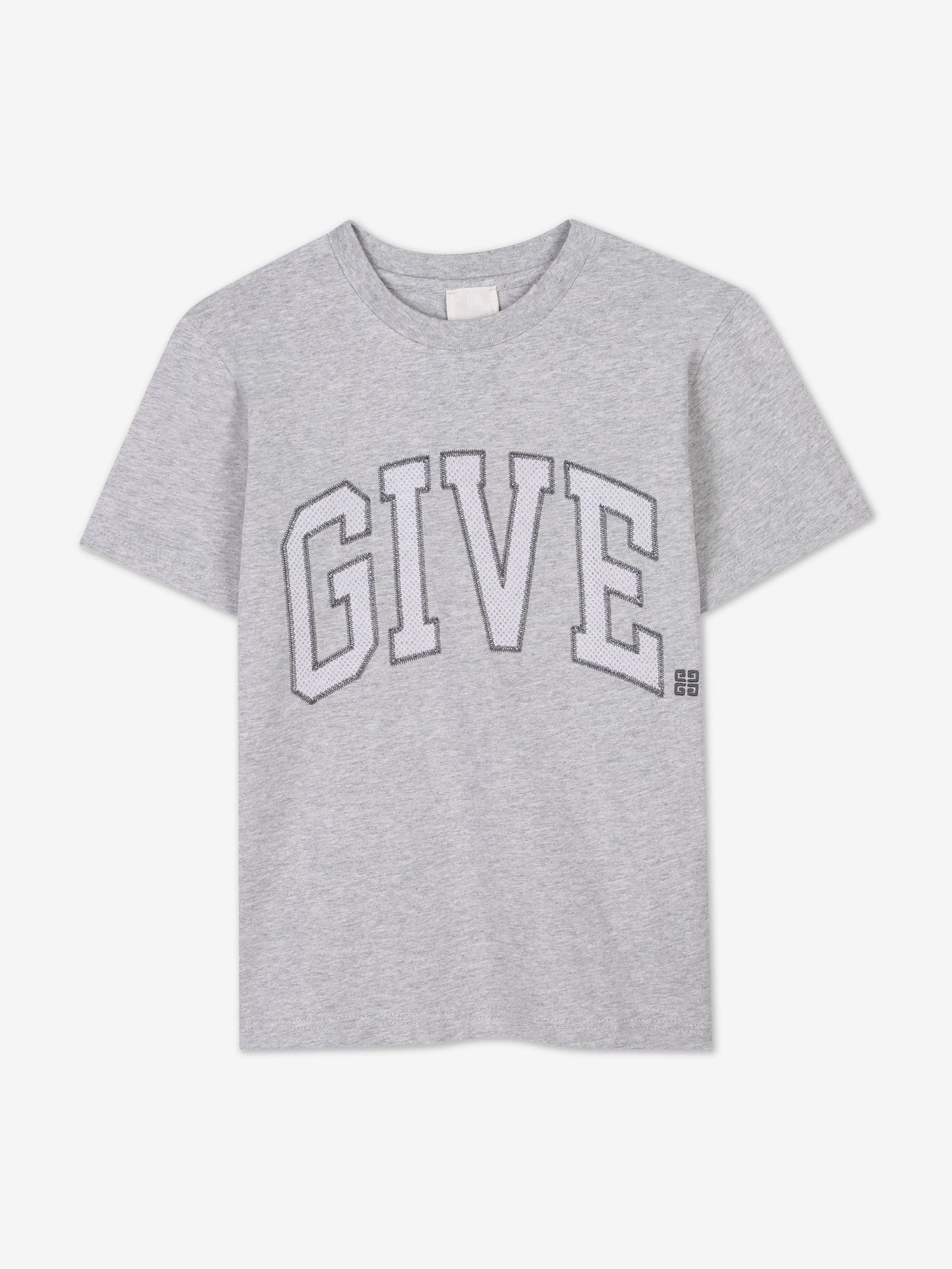 Boys Embroidered Logo T-Shirt in Grey