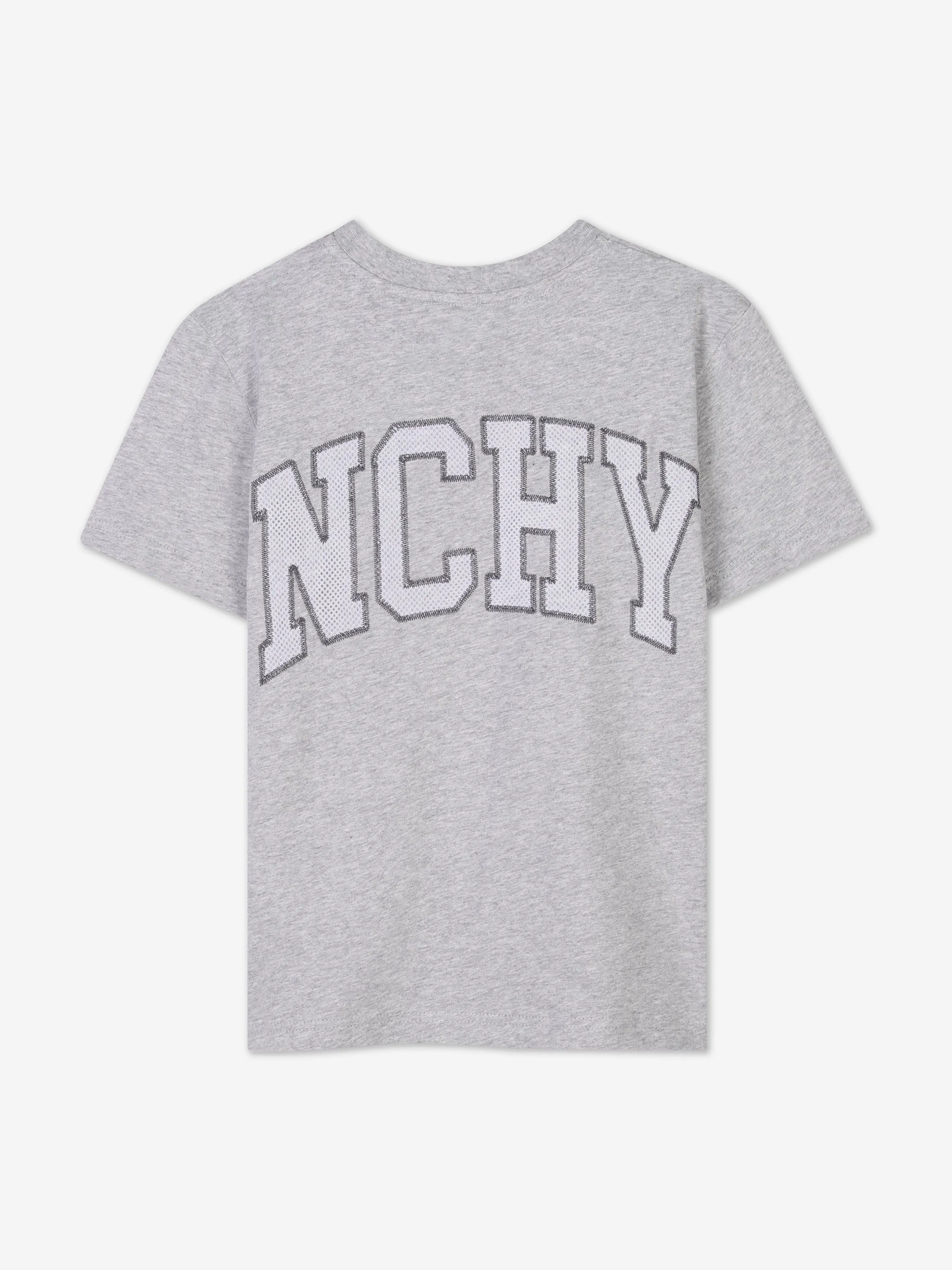 Boys Embroidered Logo T-Shirt in Grey