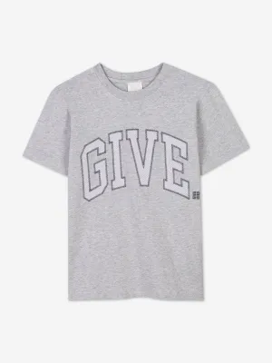 Boys Embroidered Logo T-Shirt in Grey