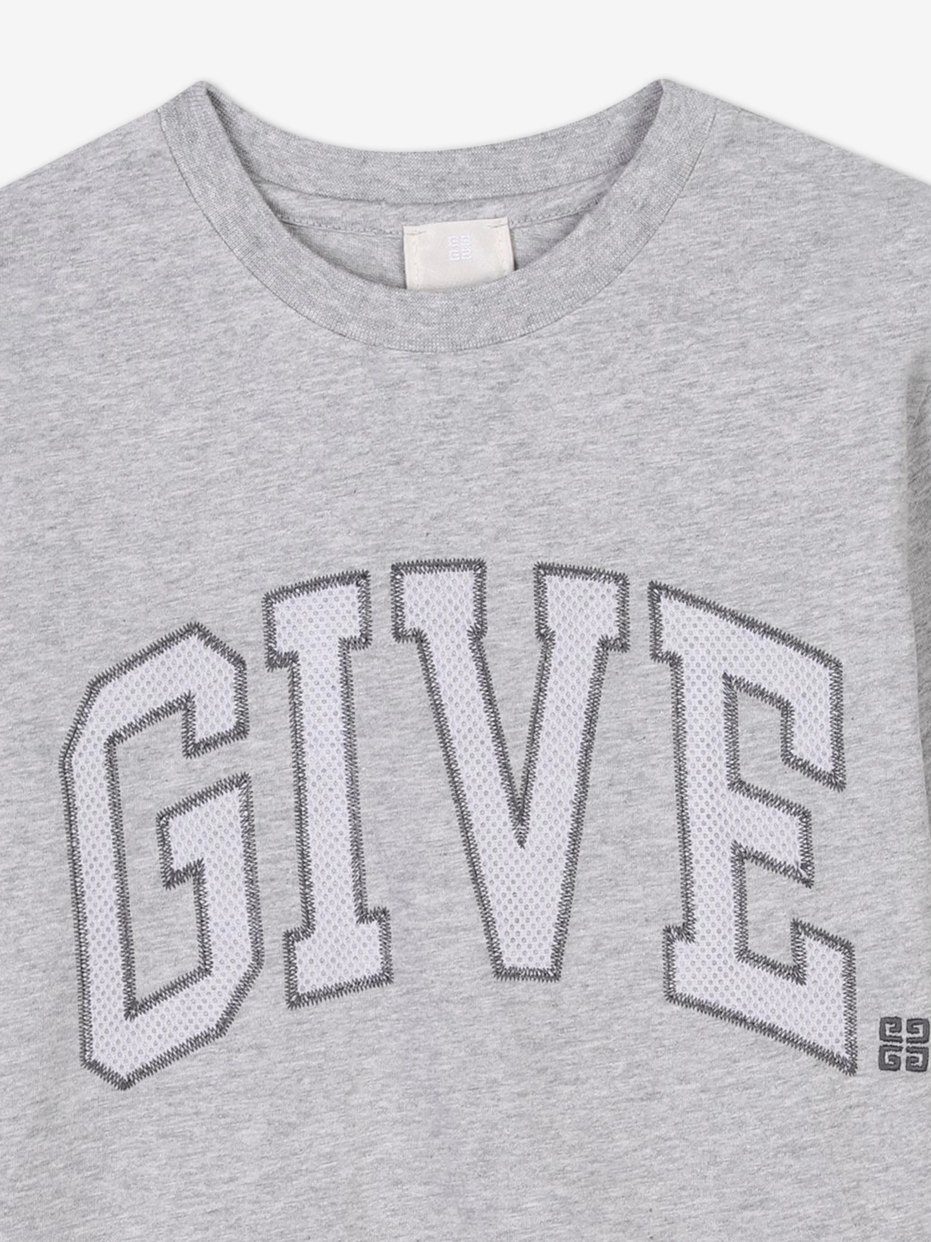 Boys Embroidered Logo T-Shirt in Grey