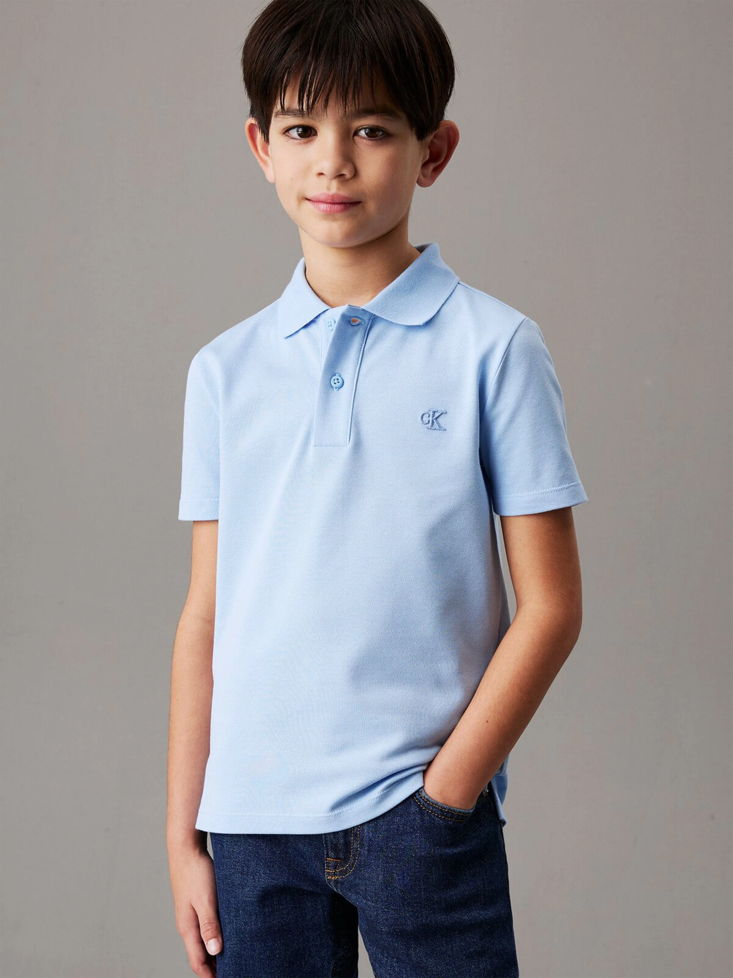 Boys Essential Polo Shirt in Blue