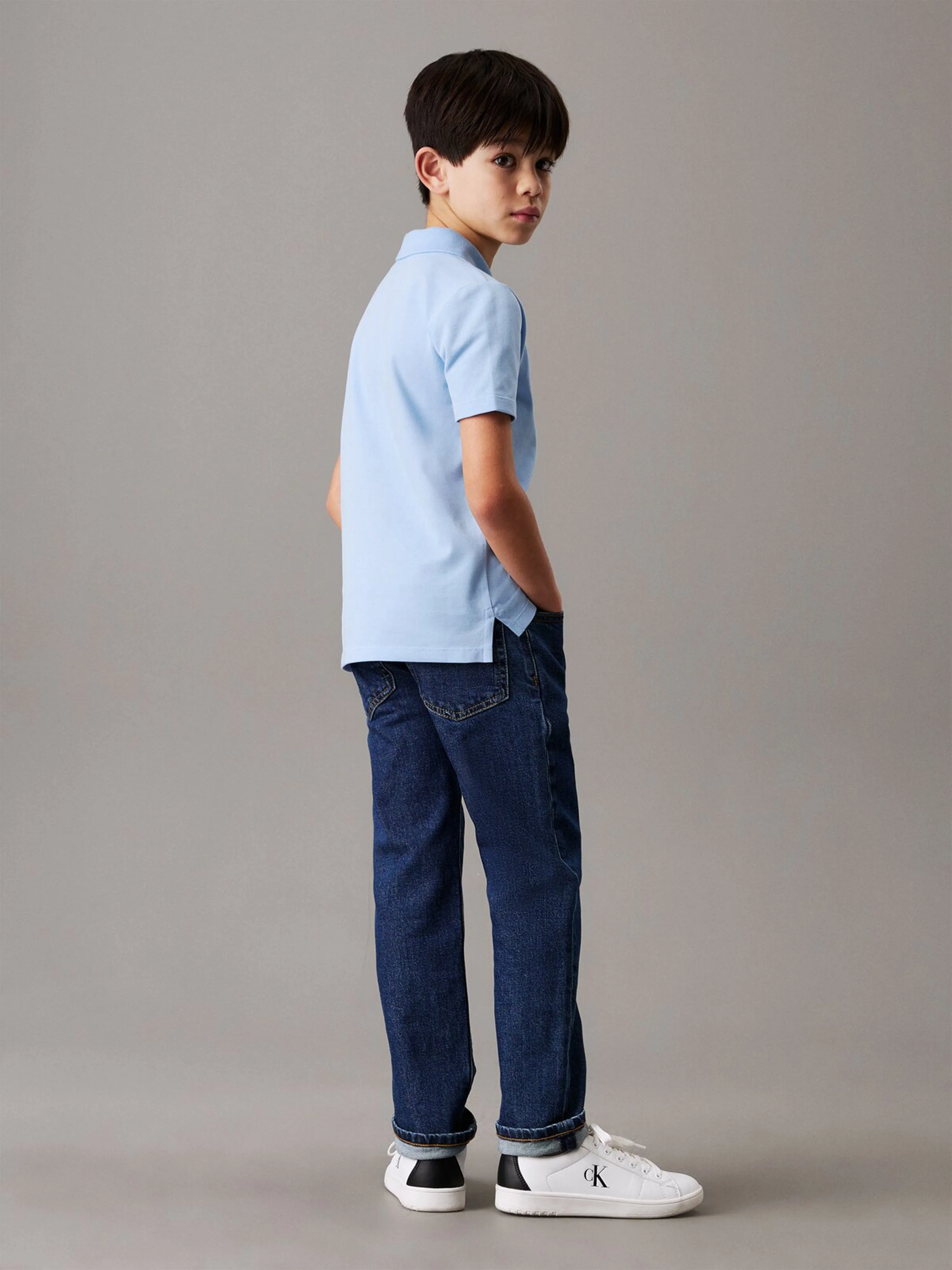 Boys Essential Polo Shirt in Blue