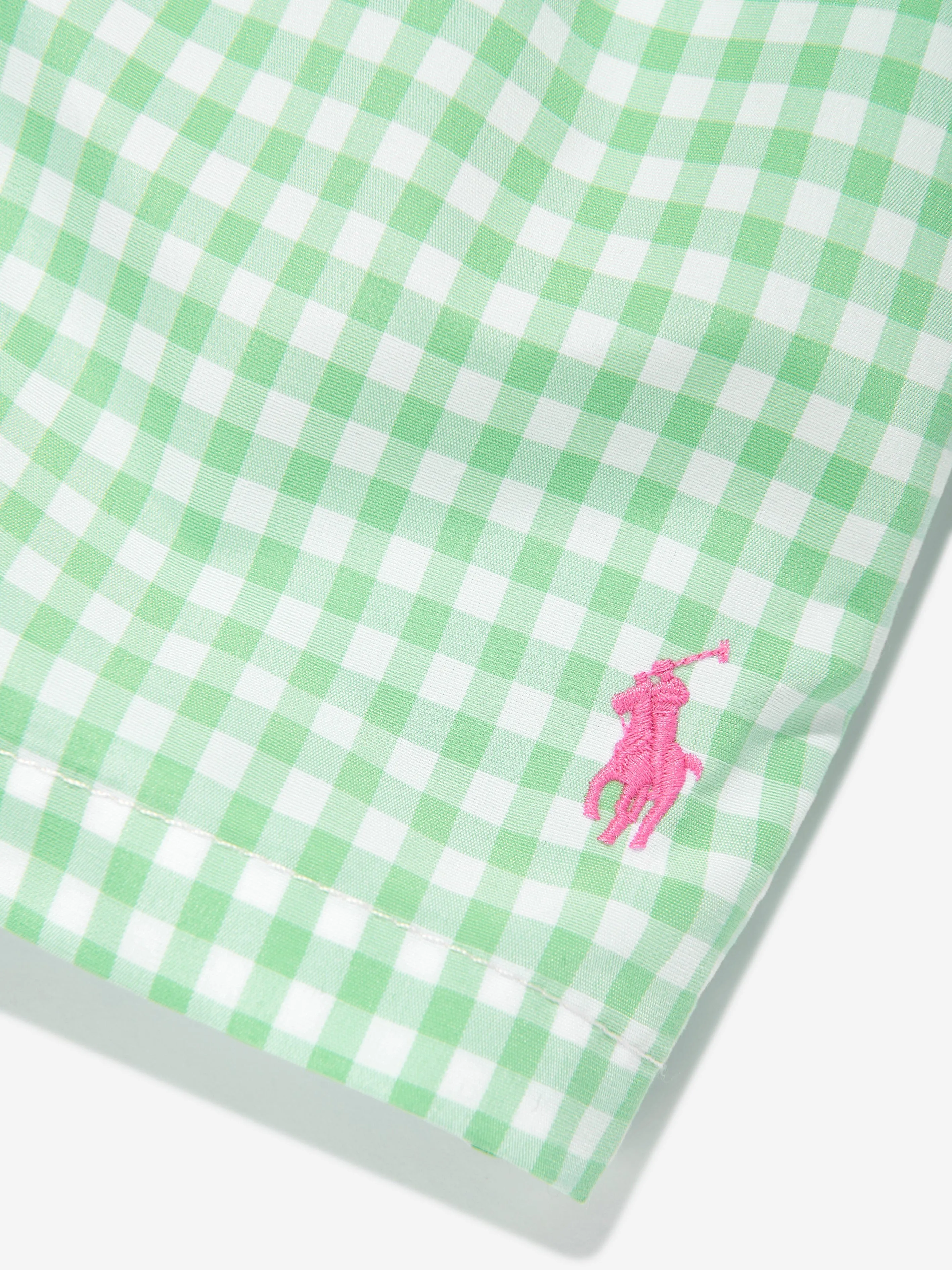 Boys Gingham Swim Shorts in Green