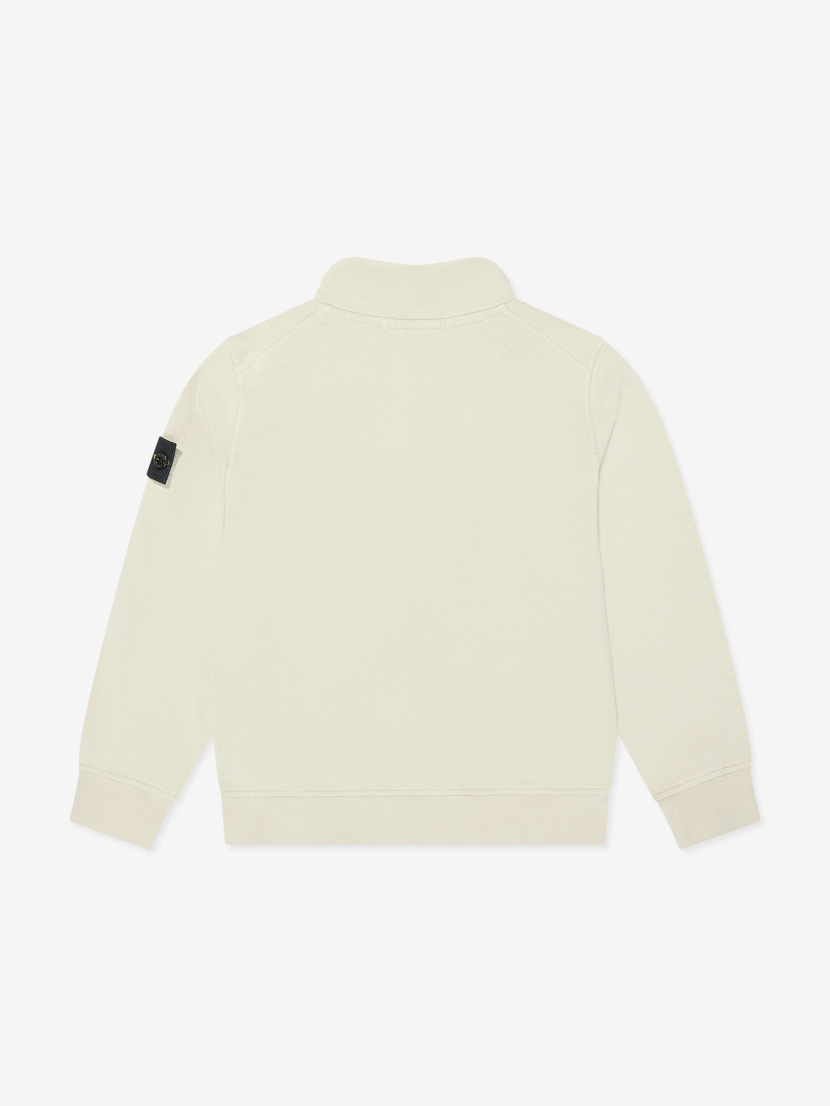 Boys Half Zip Sweatshirt in Beige