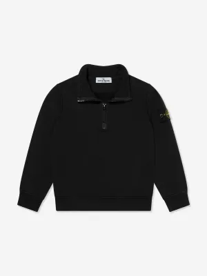 Boys Half Zip Sweatshirt in Black
