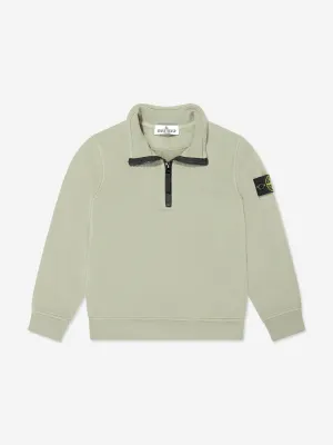 Boys Half Zip Sweatshirt in Green