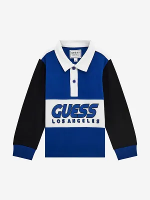 Boys Heavy Jersey Polo Shirt in Blue