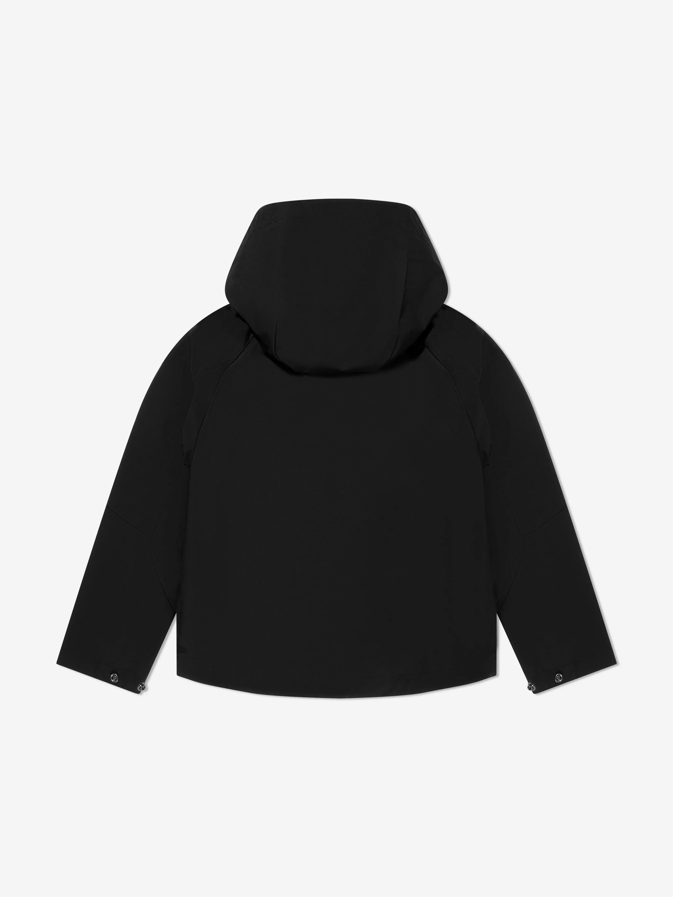 Boys Hooded Zip Up Jacket in Black