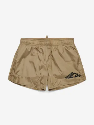 Boys Icon Swim Shorts in Beige