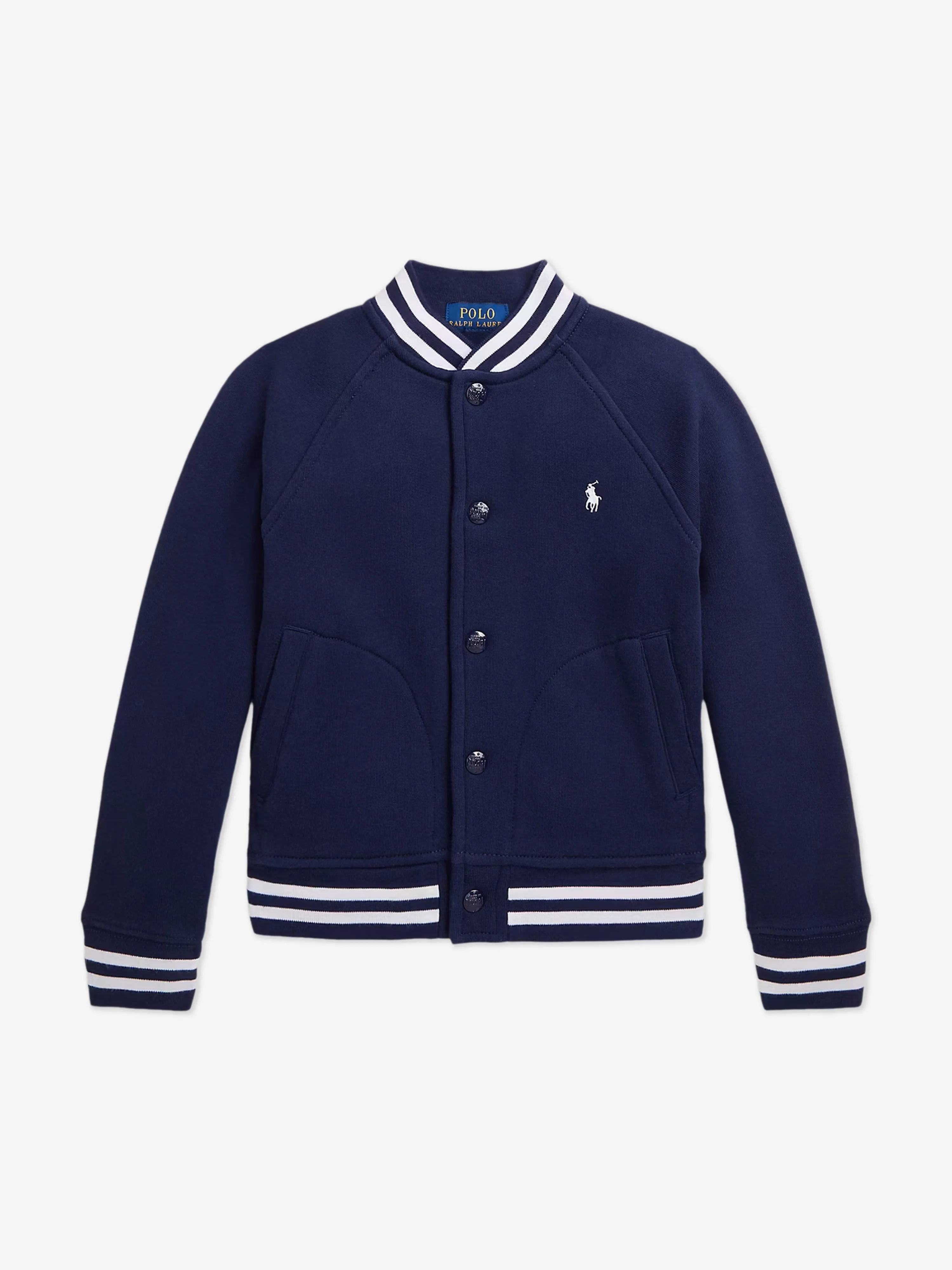 Boys Jersey Bomber Jacket in Navy
