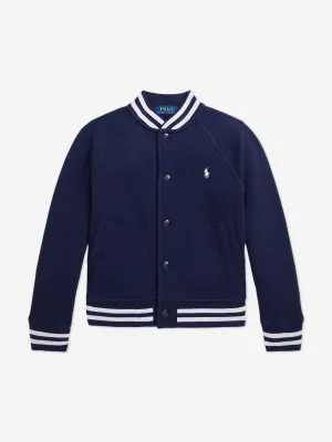 Boys Jersey Bomber Jacket in Navy