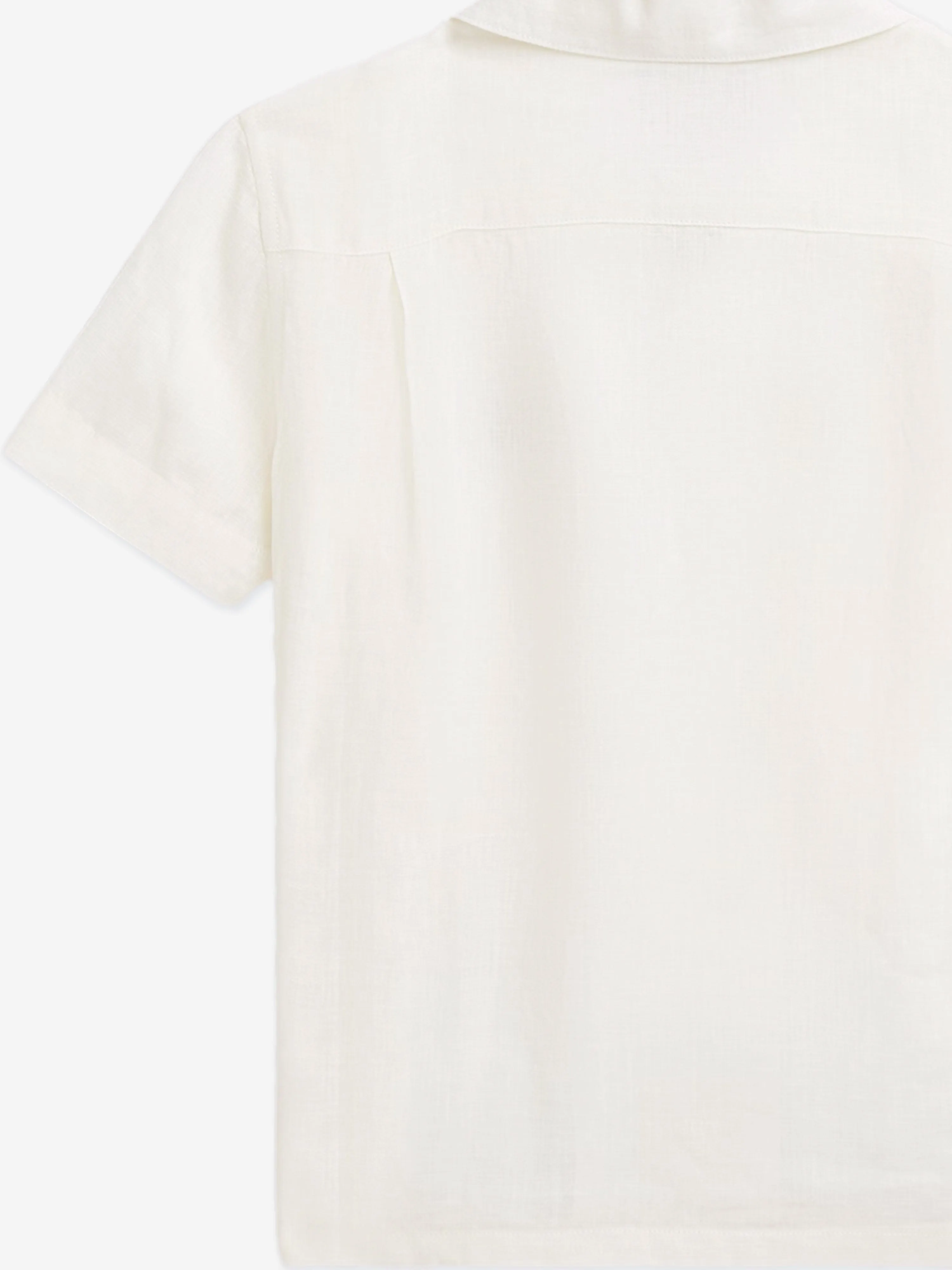Boys Linen Logo Shirt in White