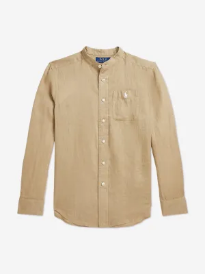 Boys Linen Shirt in Brown