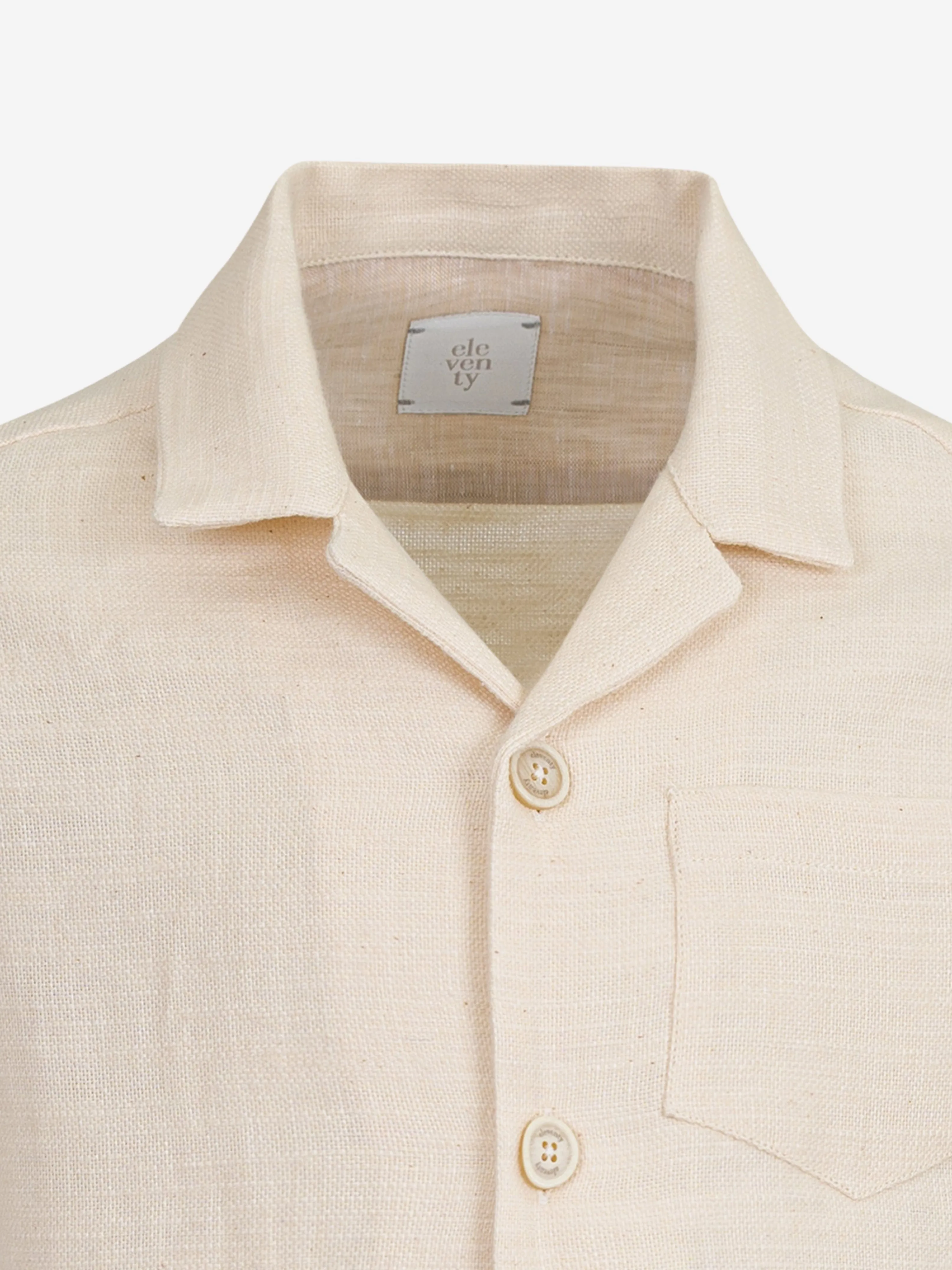 Boys Linen Short Sleeve Shirt in Ivory