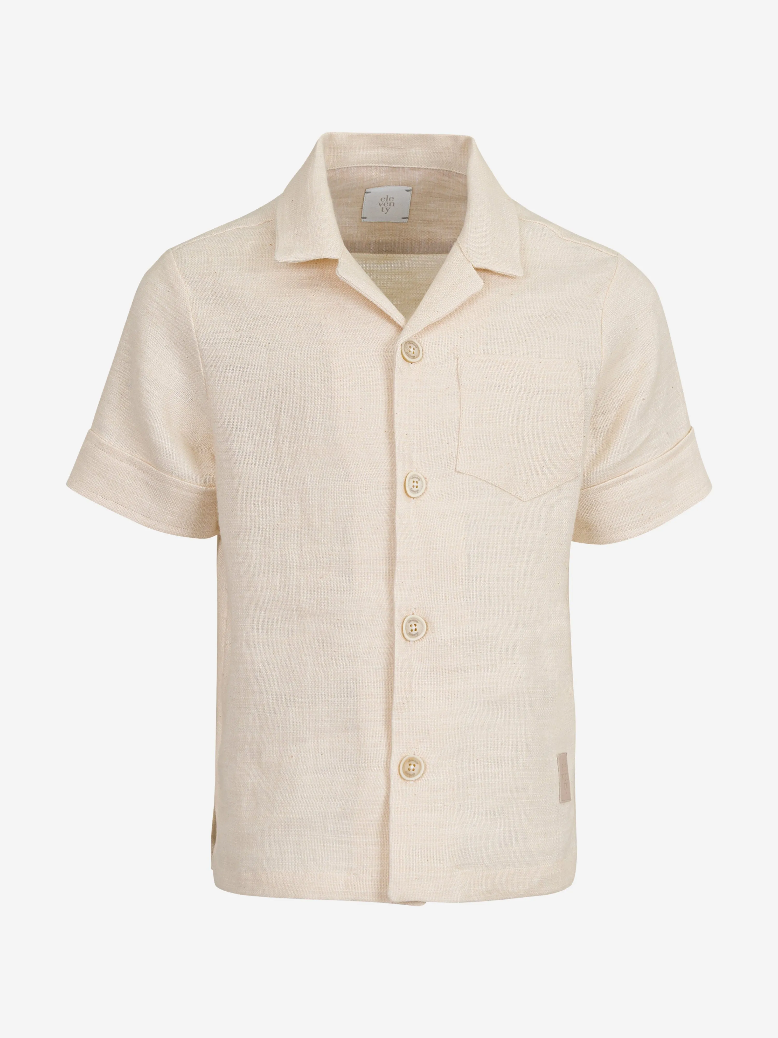 Boys Linen Short Sleeve Shirt in Ivory