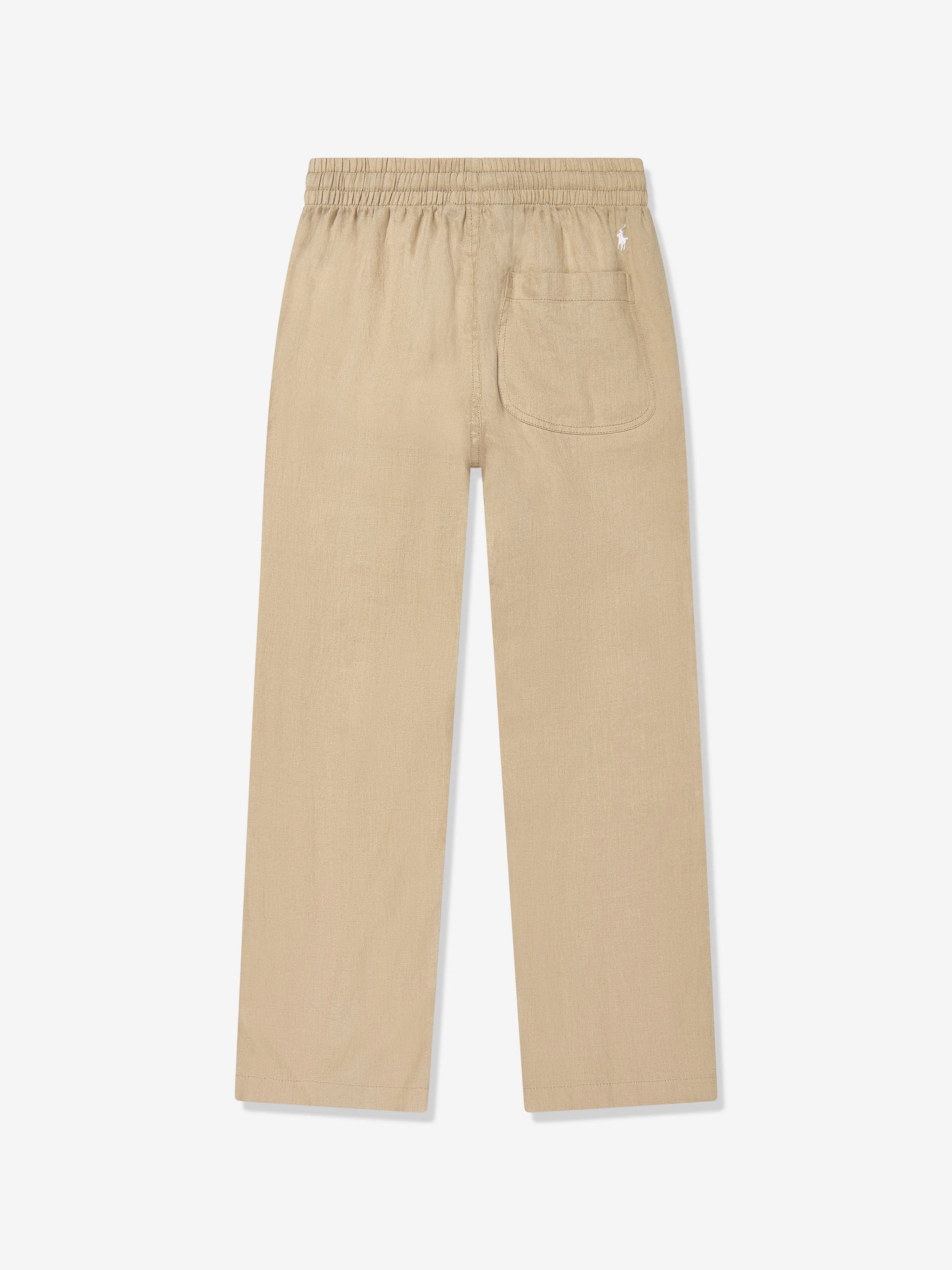 Boys Linen Trousers in Brown
