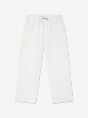 Boys Linen Trousers in White