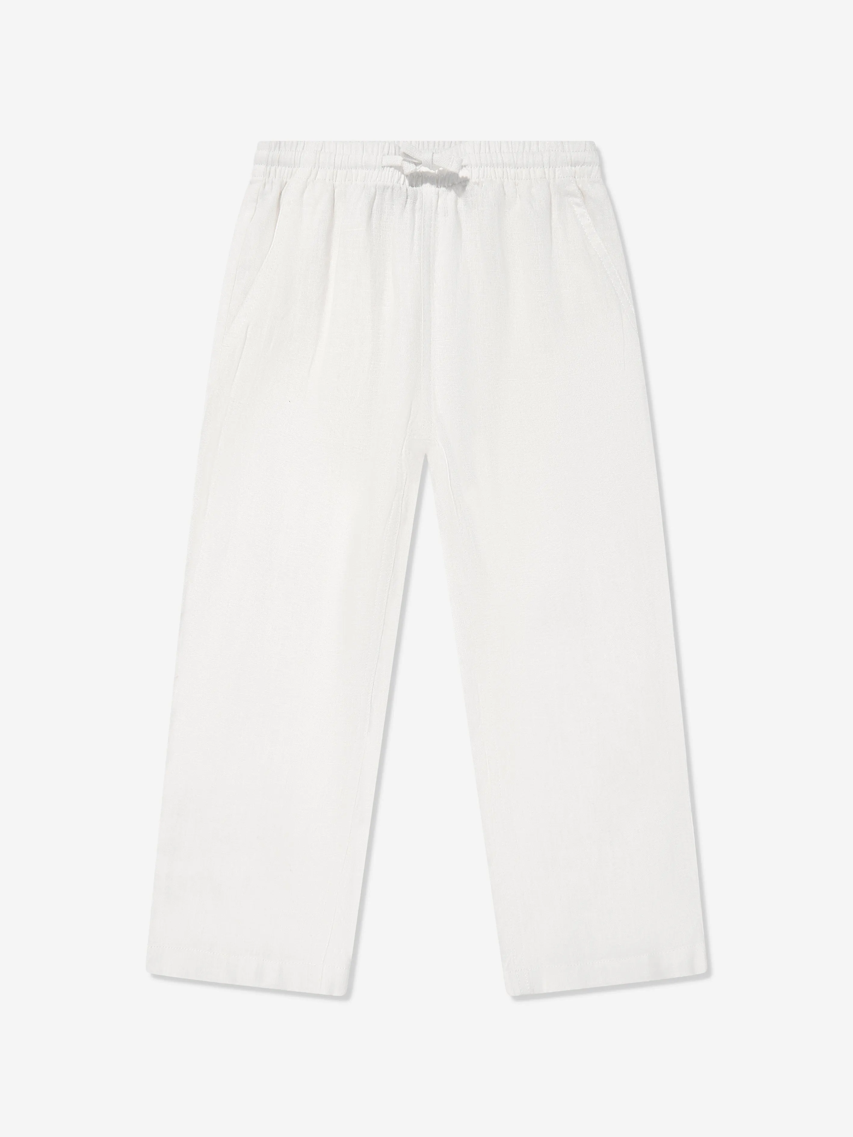 Boys Linen Trousers in White