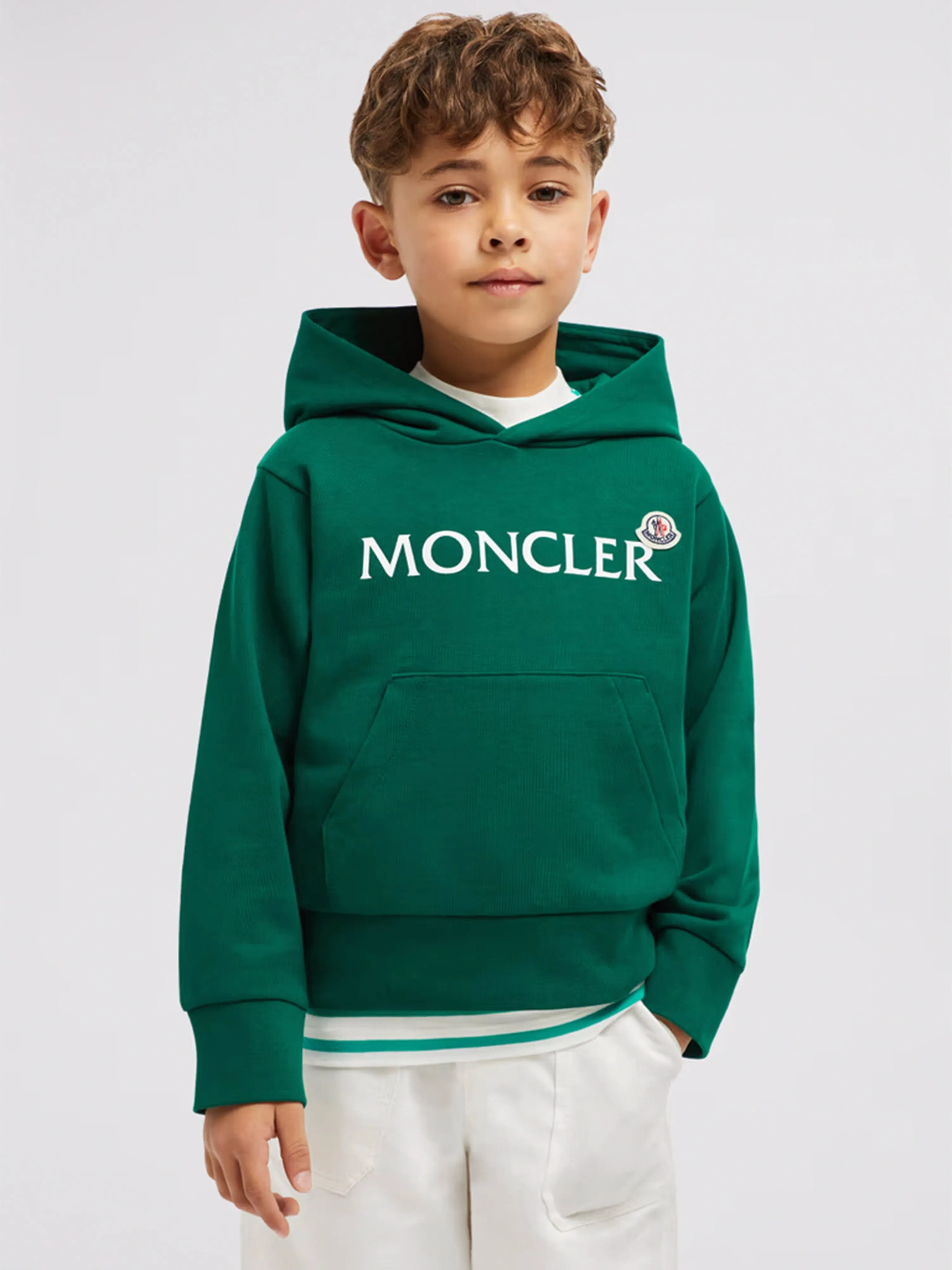 Boys Logo Hoodie in Green