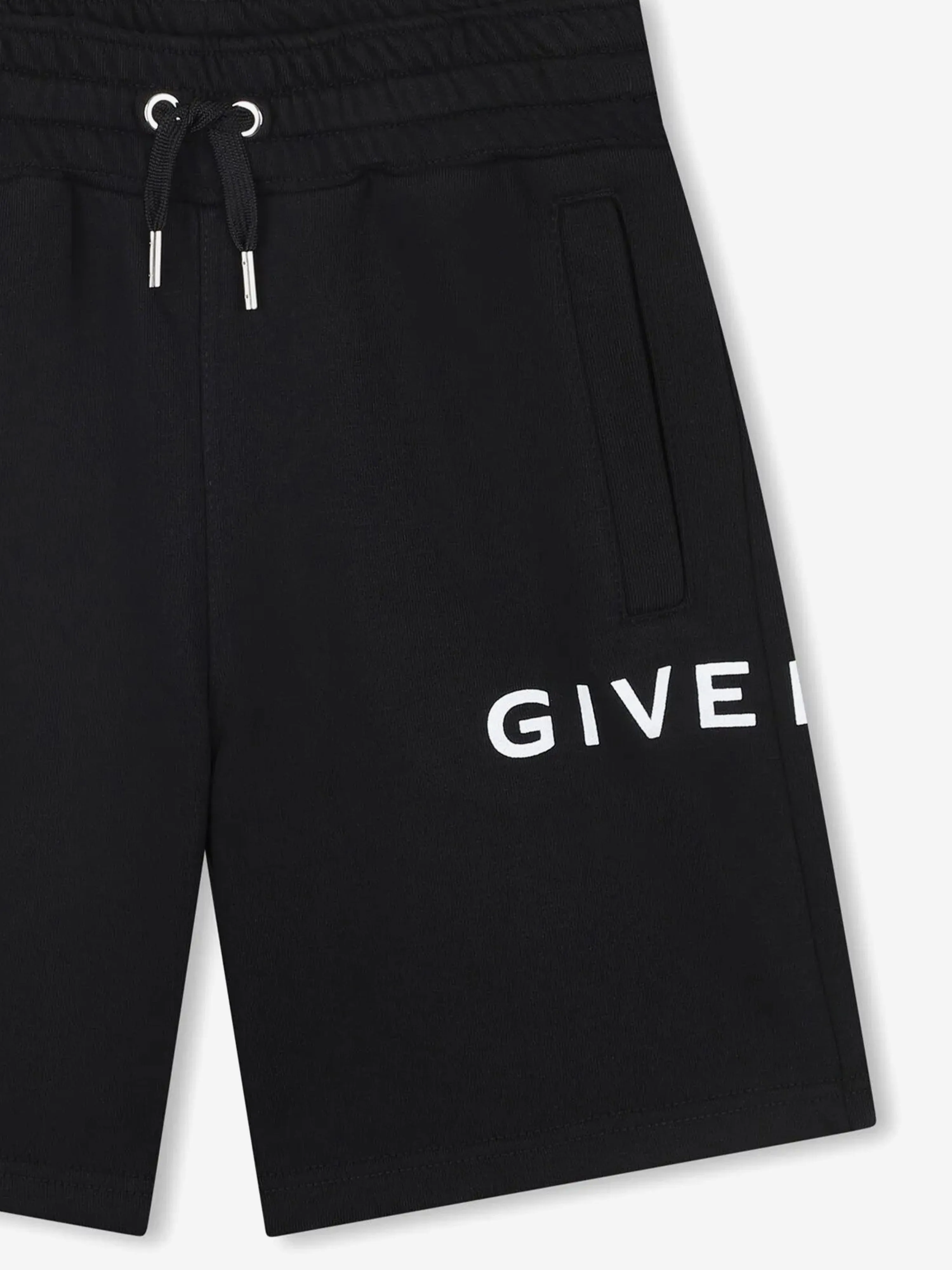 Boys Logo Print Shorts in Black