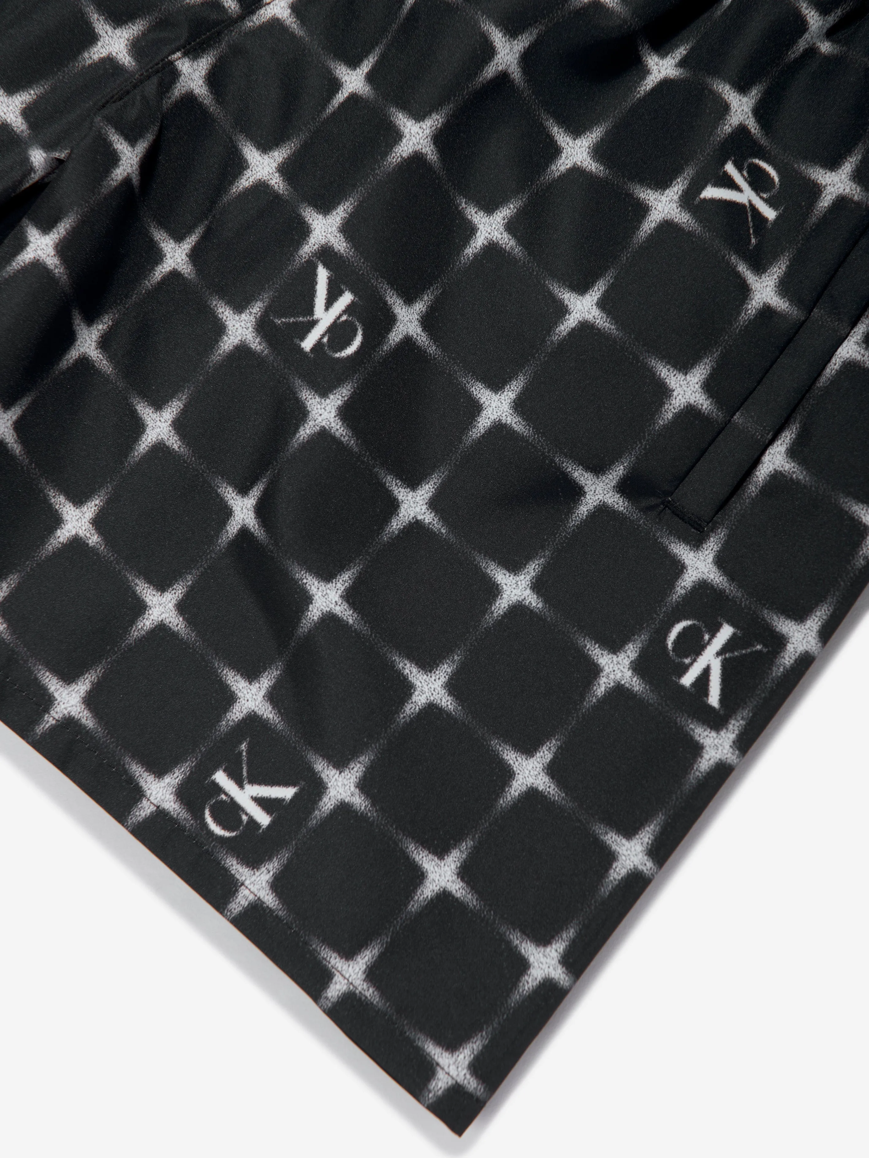 Boys Logo Print Swim Shorts in Black