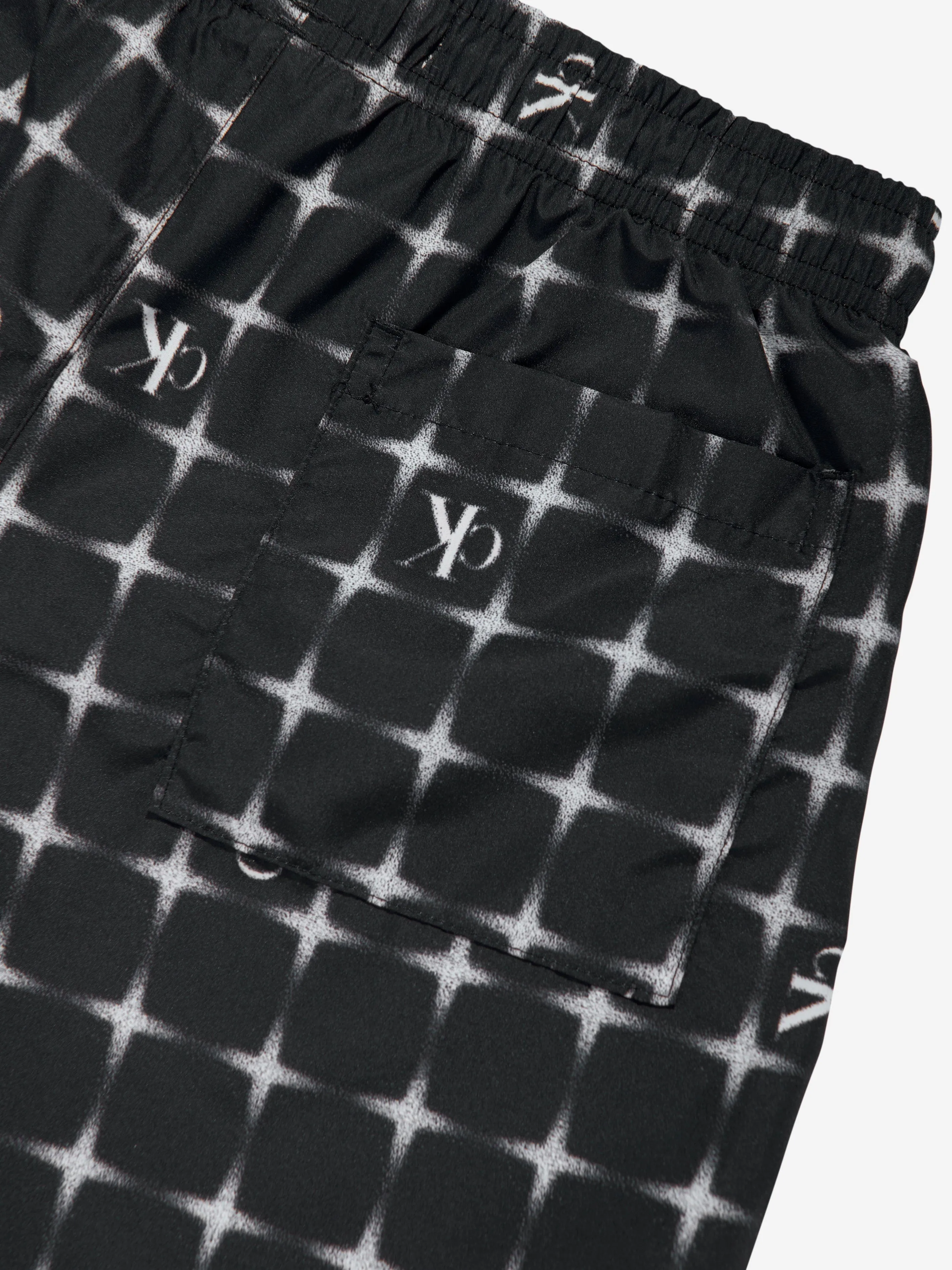 Boys Logo Print Swim Shorts in Black
